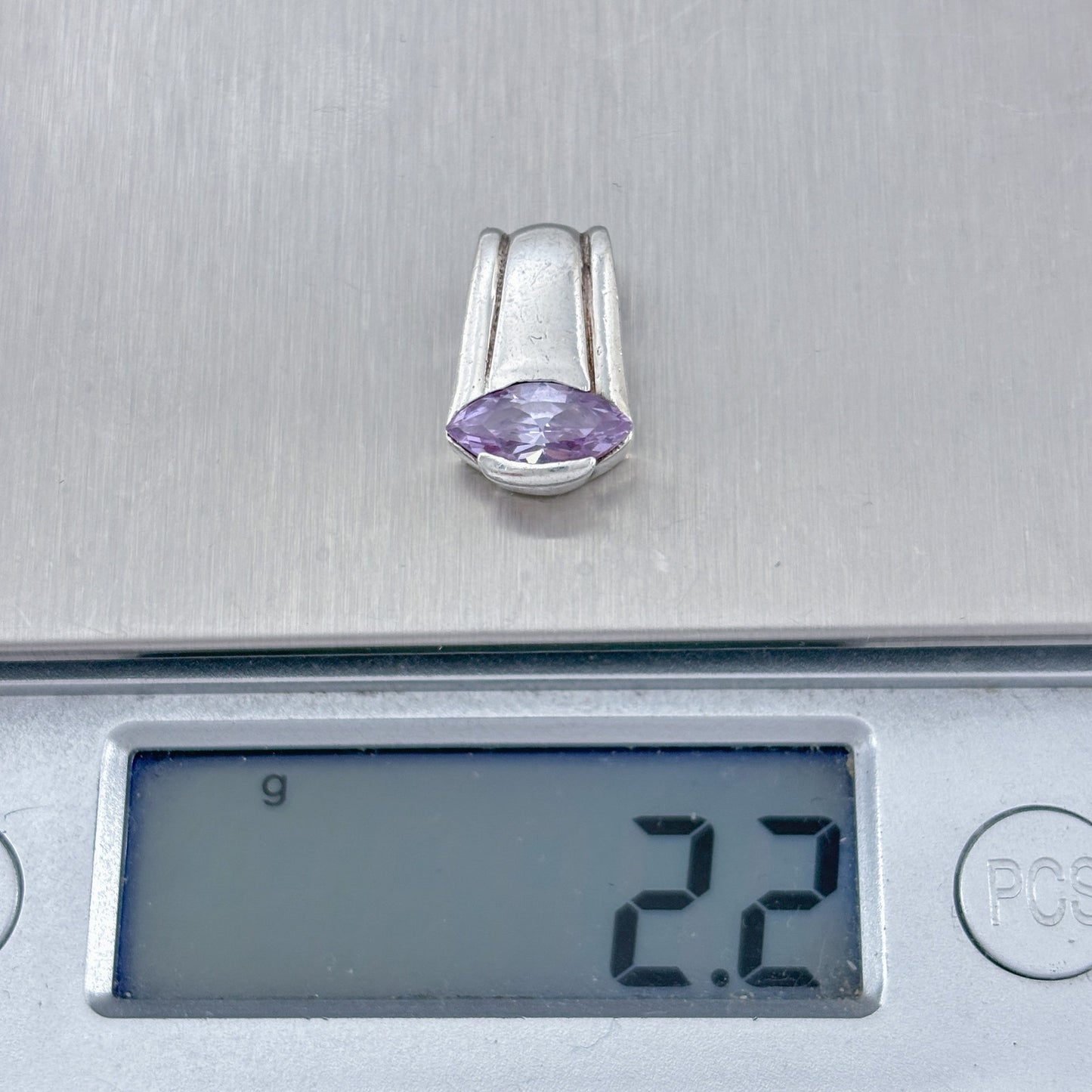 Vintage Sterling Silver 925 Amethyst Pendant