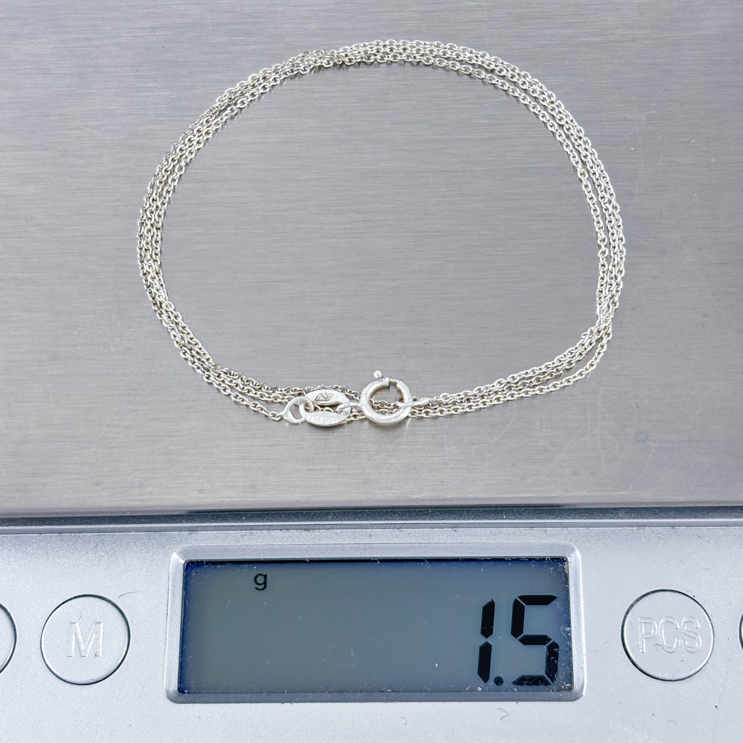 Vintage Italian Sterling Silver 925 Cable Link Chain Necklace 18"