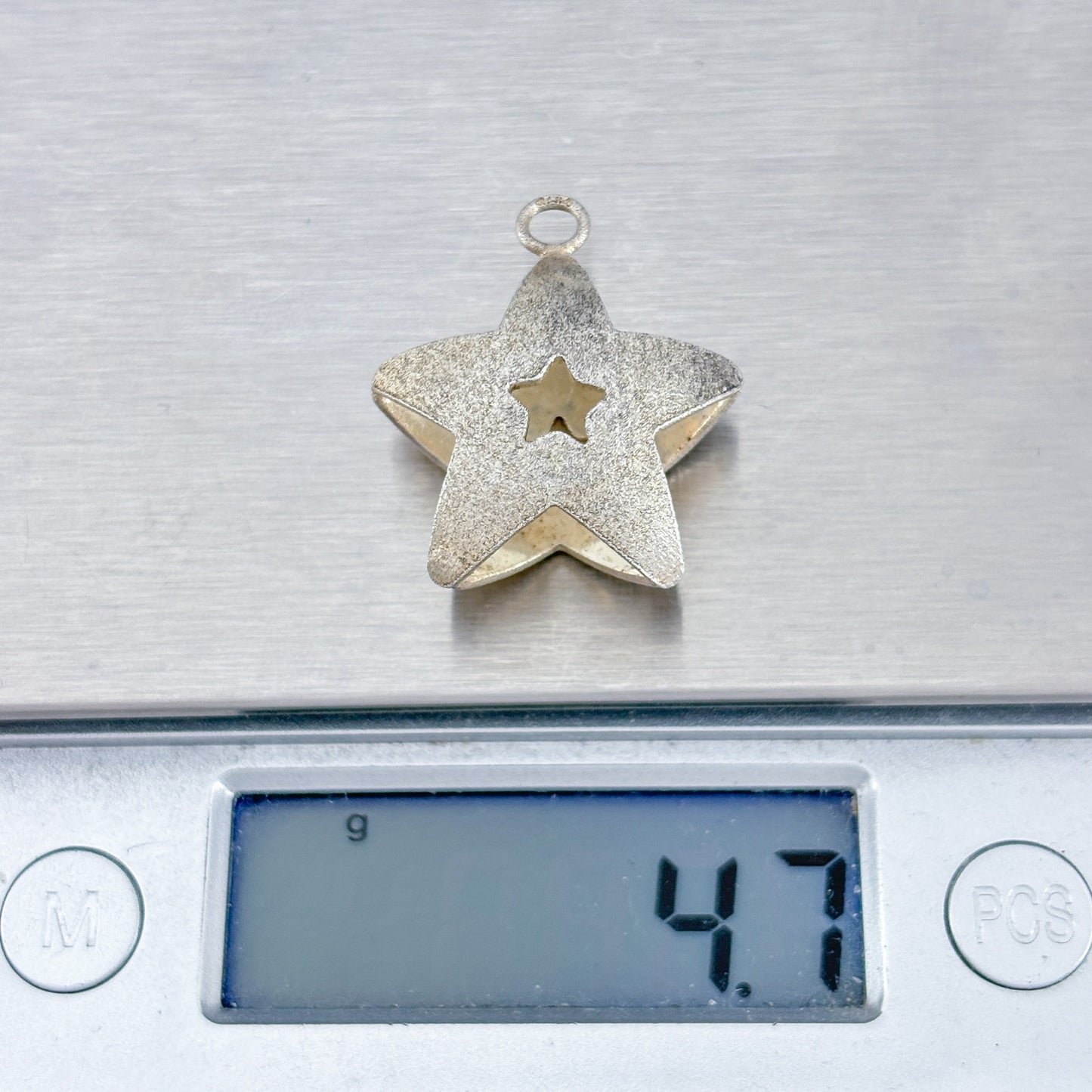 Vintage Sterling Silver 925 Star Cutout Pendant