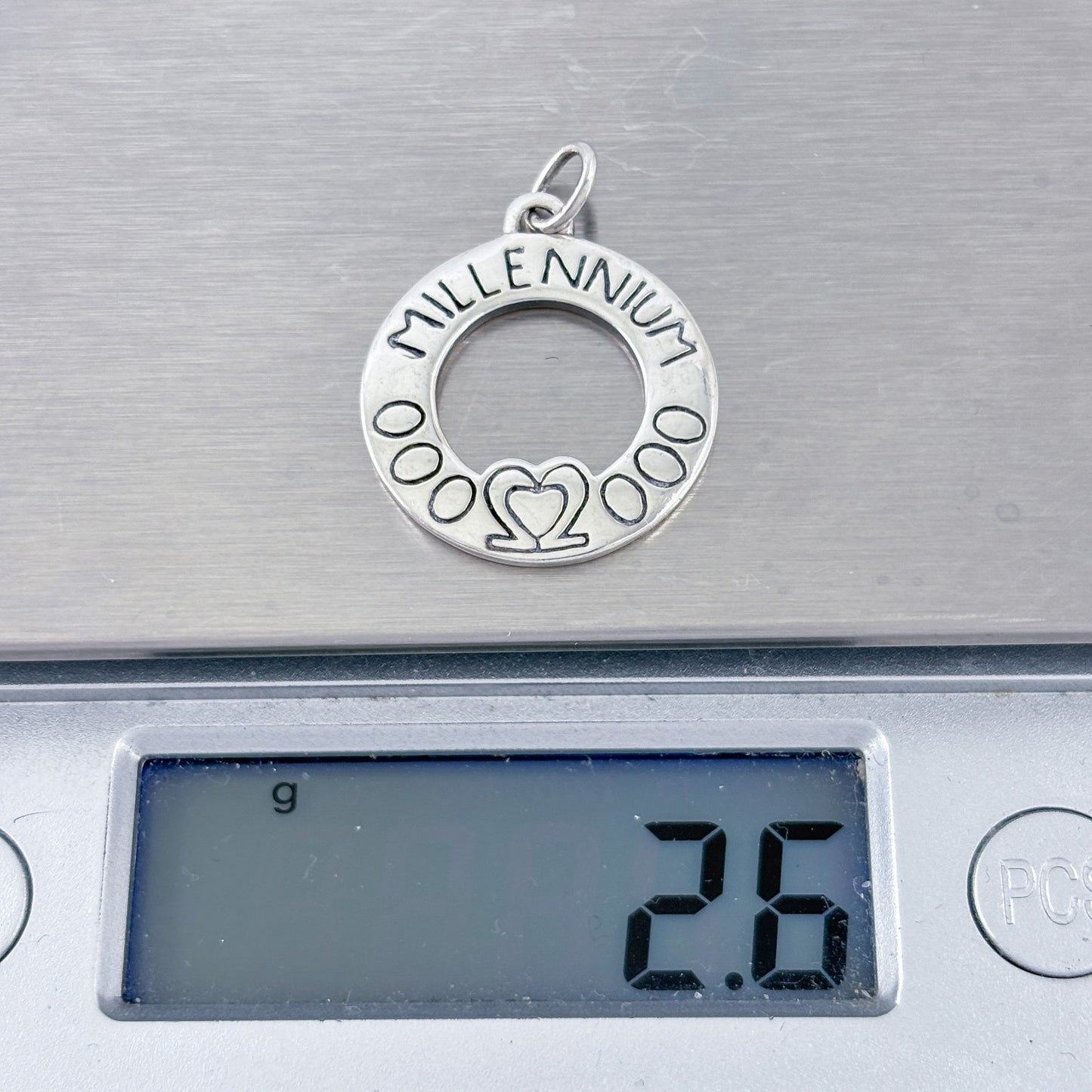 Vintage Sterling Silver 925 Millennium Disk Pendant