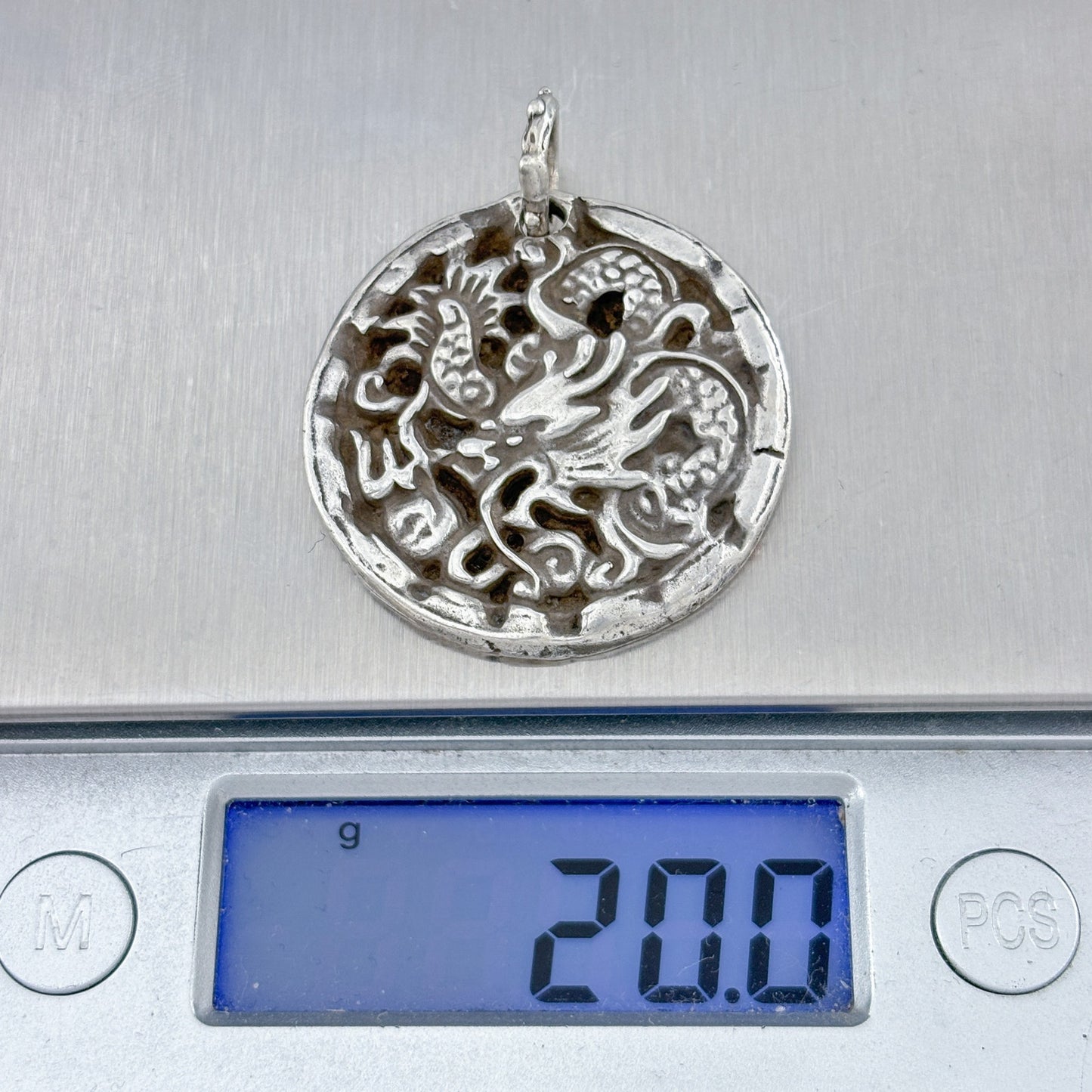 Vintage Sterling Silver 925 Dragon Pendant