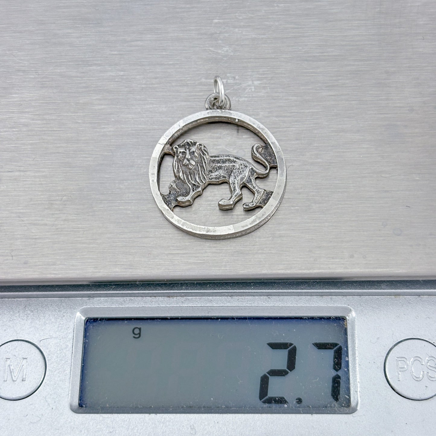 Vintage Sterling Silver 925 Lion Leo Cutout Pendant