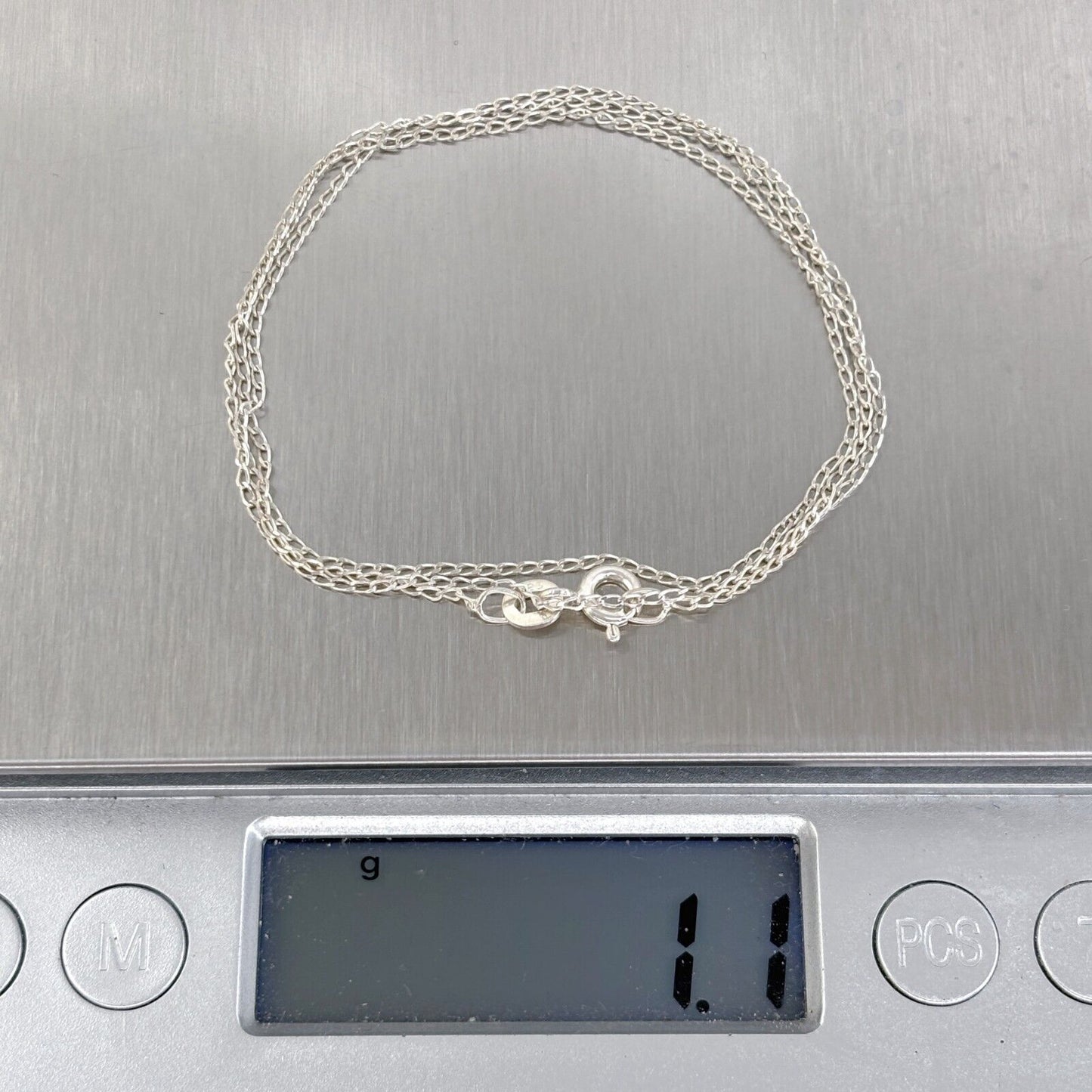 Vintage Sterling Silver 925 Curb Link Chain Necklace 18"