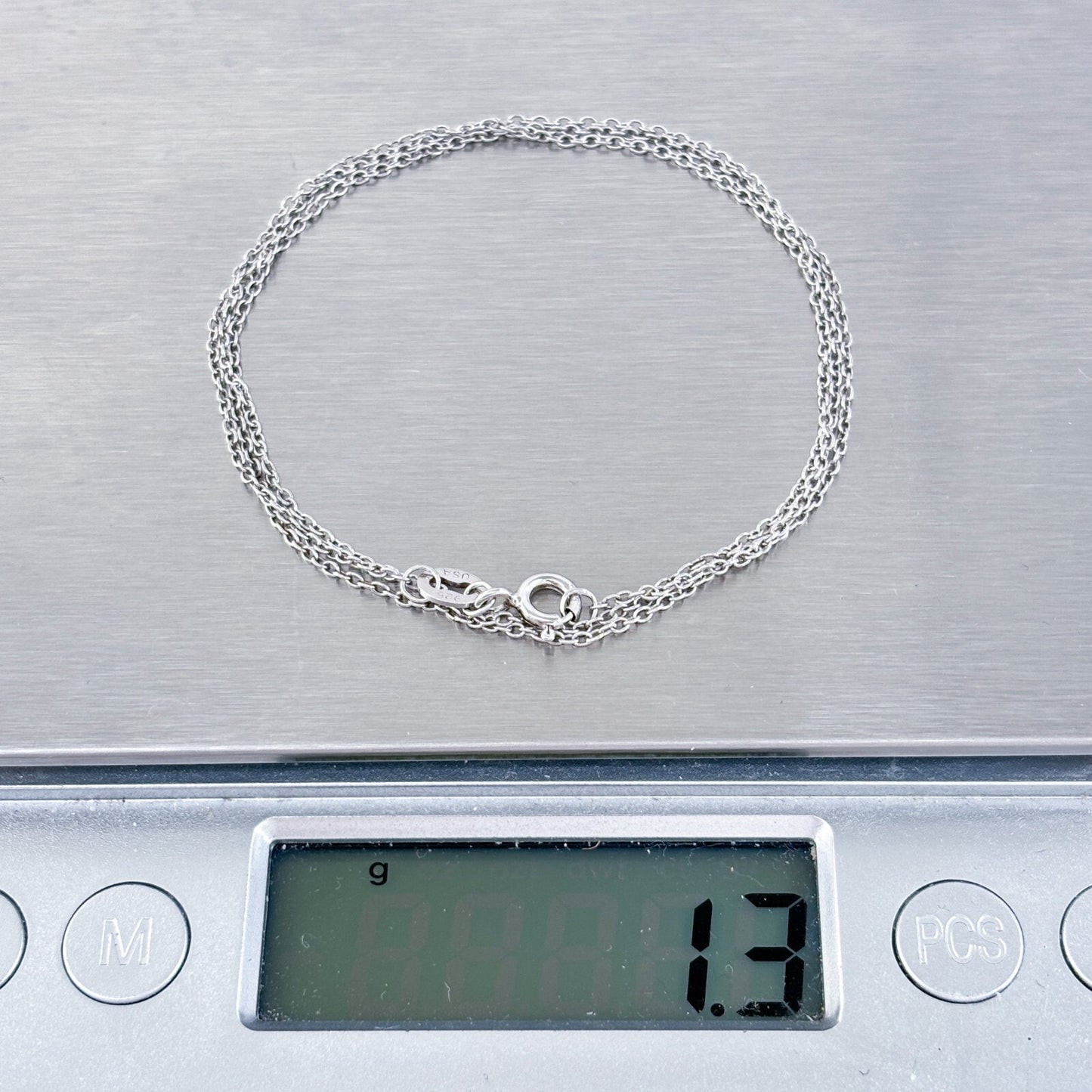 Estate Sterling Silver 925 Cable Chain Necklace 18.5"