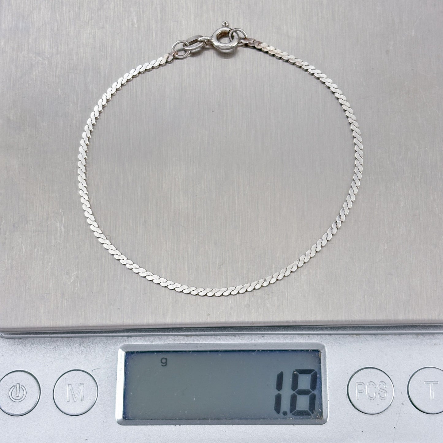 Vintage Italian Sterling Silver 925 Serpentine Bracelet 7"