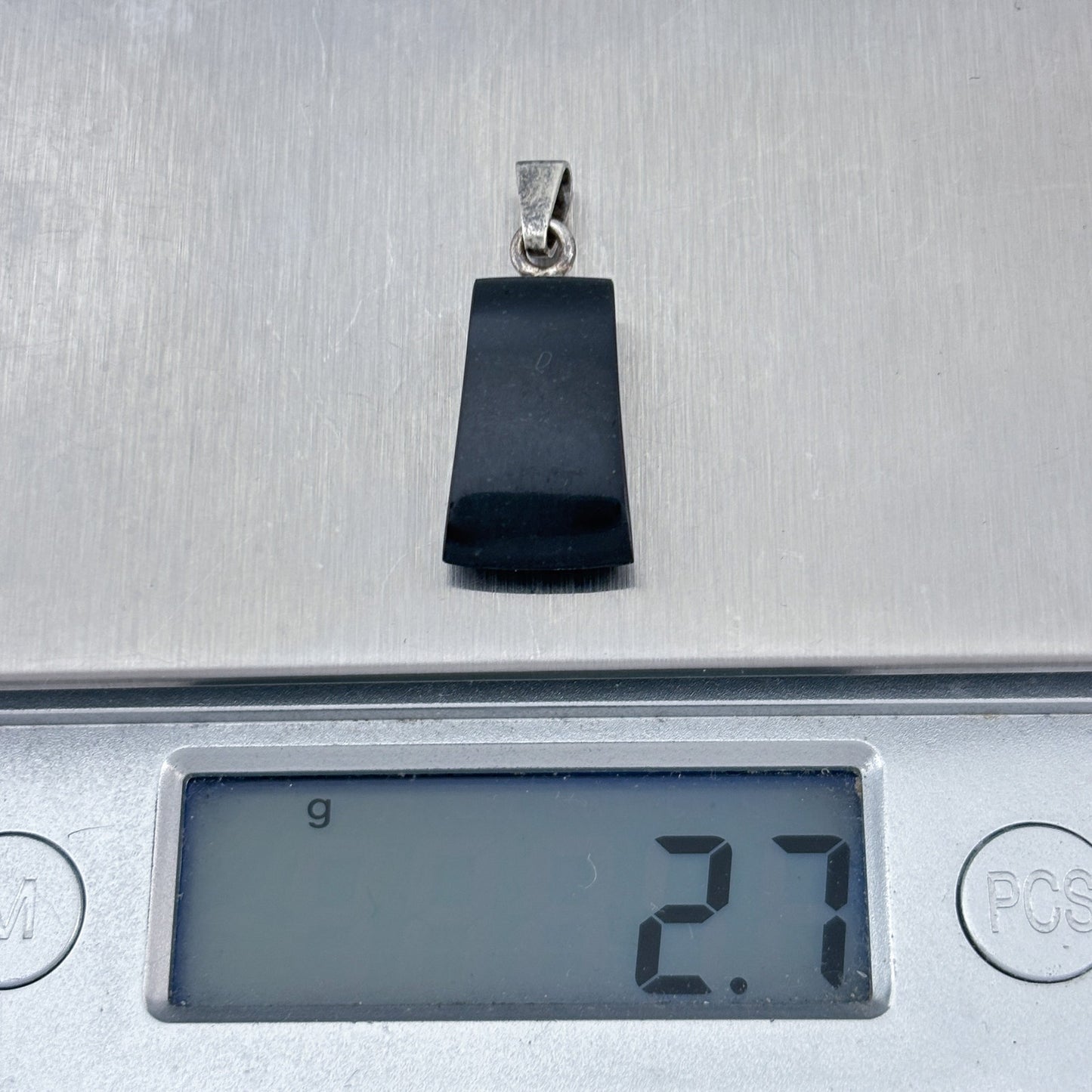 Vintage Sterling Silver 925 Black Onyx Pendant