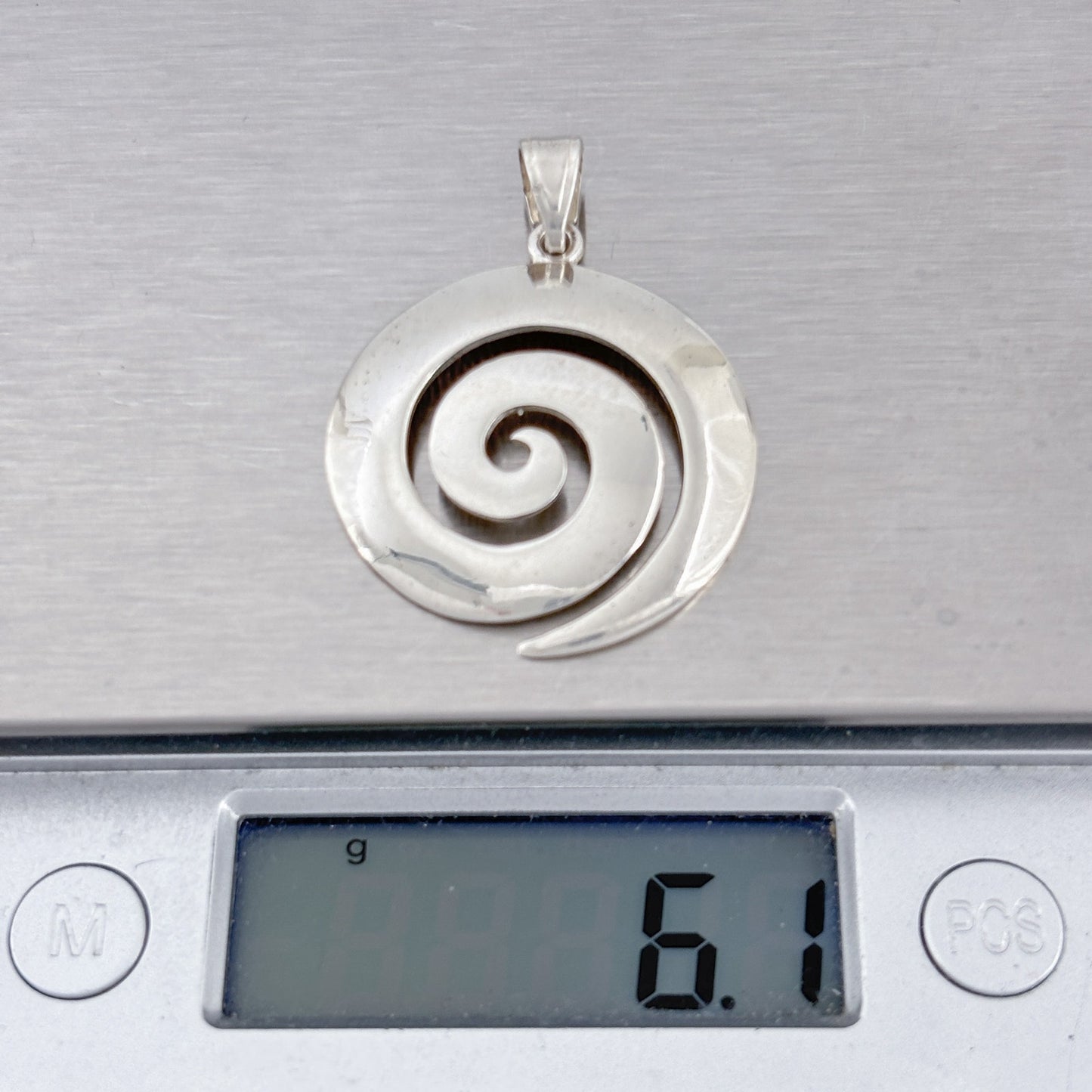 Vintage Sterling Silver 925 Spiral Pendant