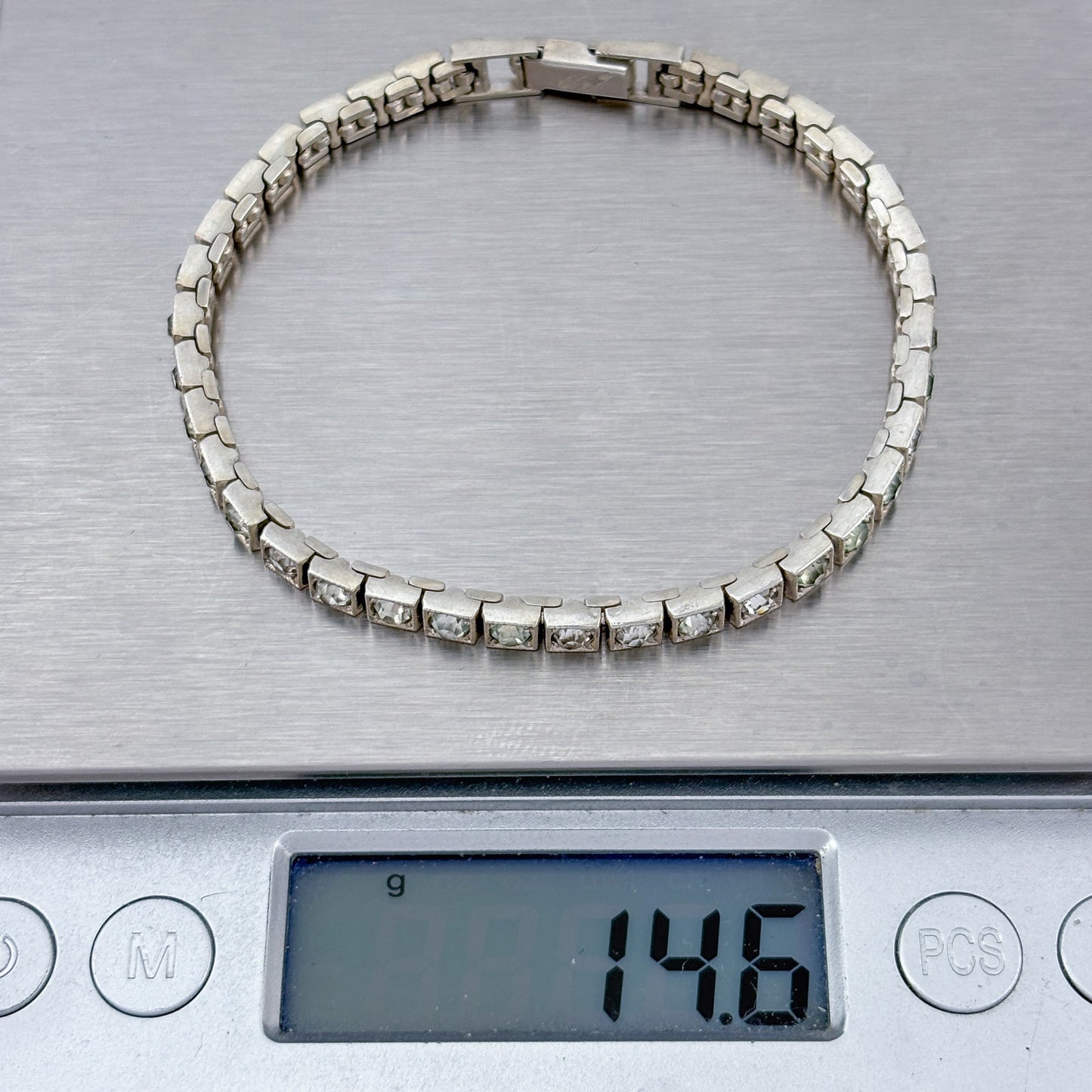 Vintage Otis Sterling Silver 925 Cubic Zirconia Tennis Bracelet 6.75"