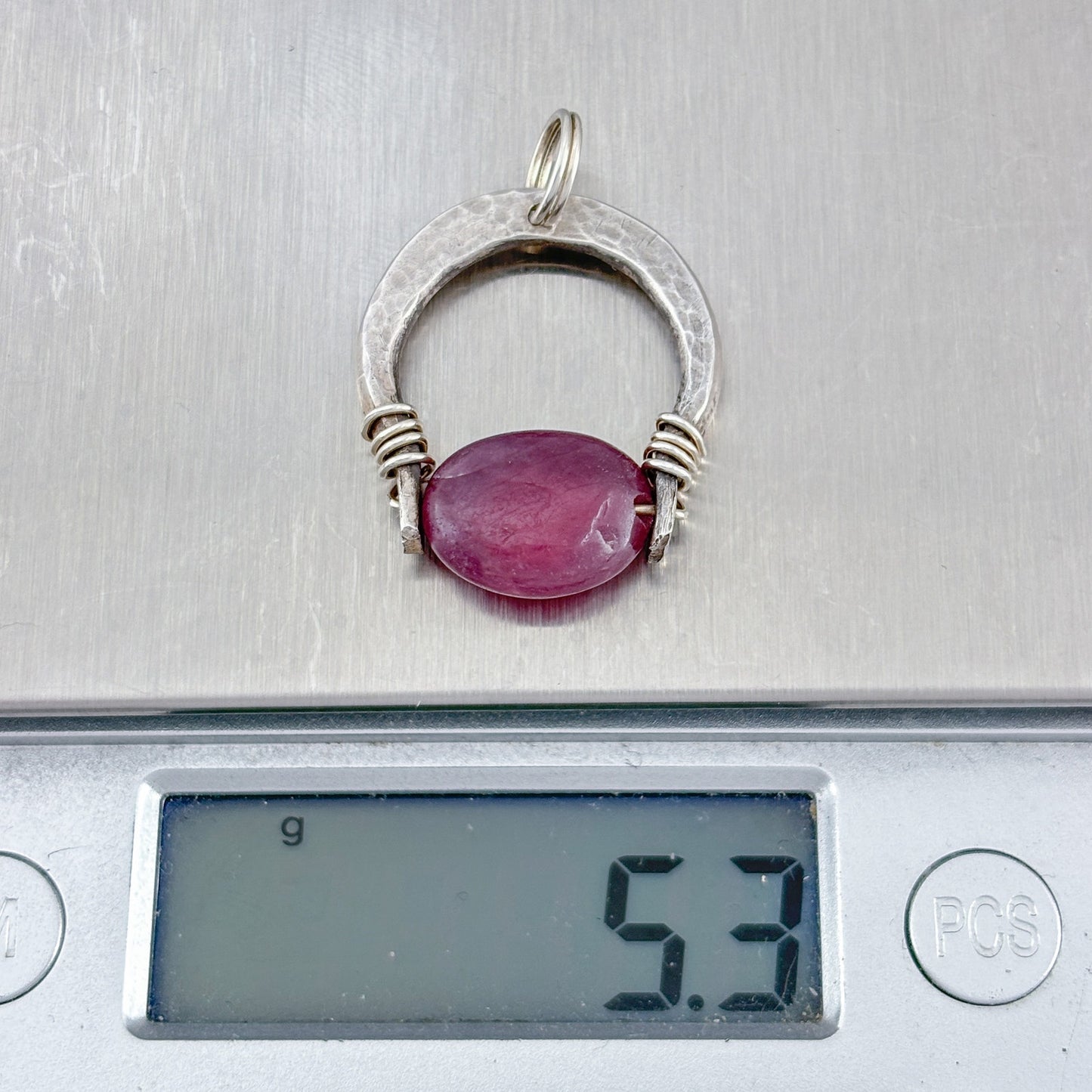 Vintage Sterling Silver 925 Sapphire Pendant