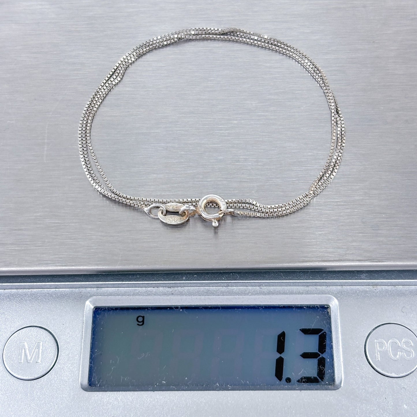 Vintage Italy | Sterling Silver 925 Box Link Chain Necklace | 16"