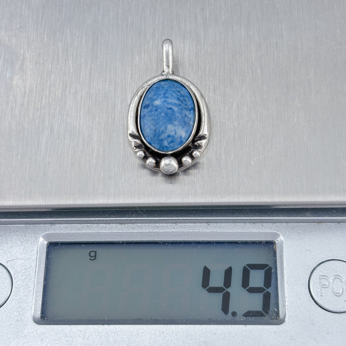 Vintage Sterling Silver 925 Sodalite Pendant