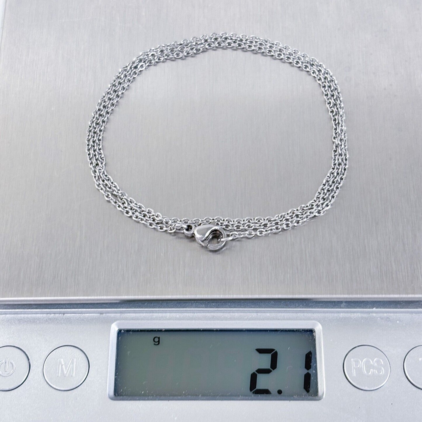 Stainless Steel 316L Rope Chain Necklace 19.75"