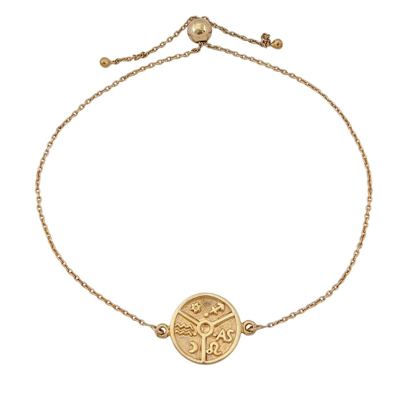 Vintage Gold-Tone Sterling Silver 925 Zodiac Charm Bracelet up to 9.5"