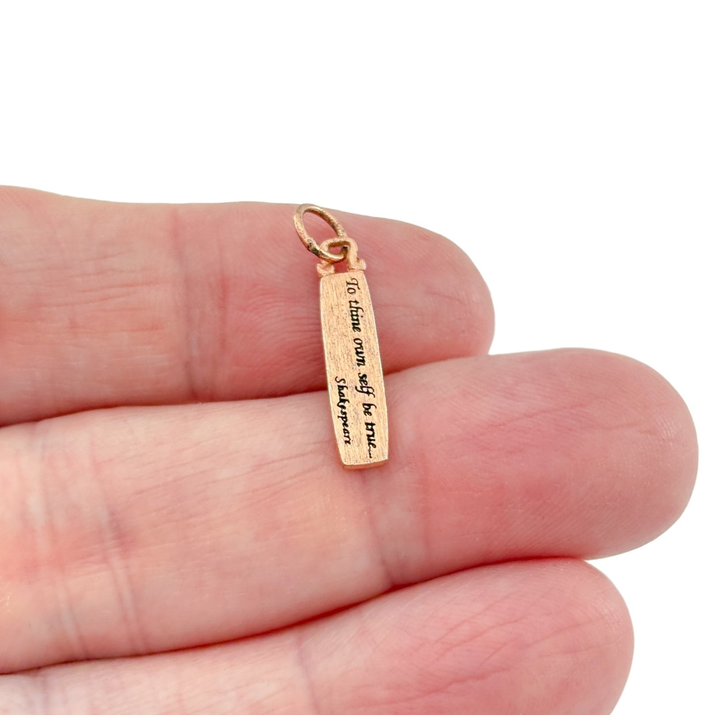 Vintage Rose Gold-Tone Sterling Silver 925 Shakespeare Quote Pendant