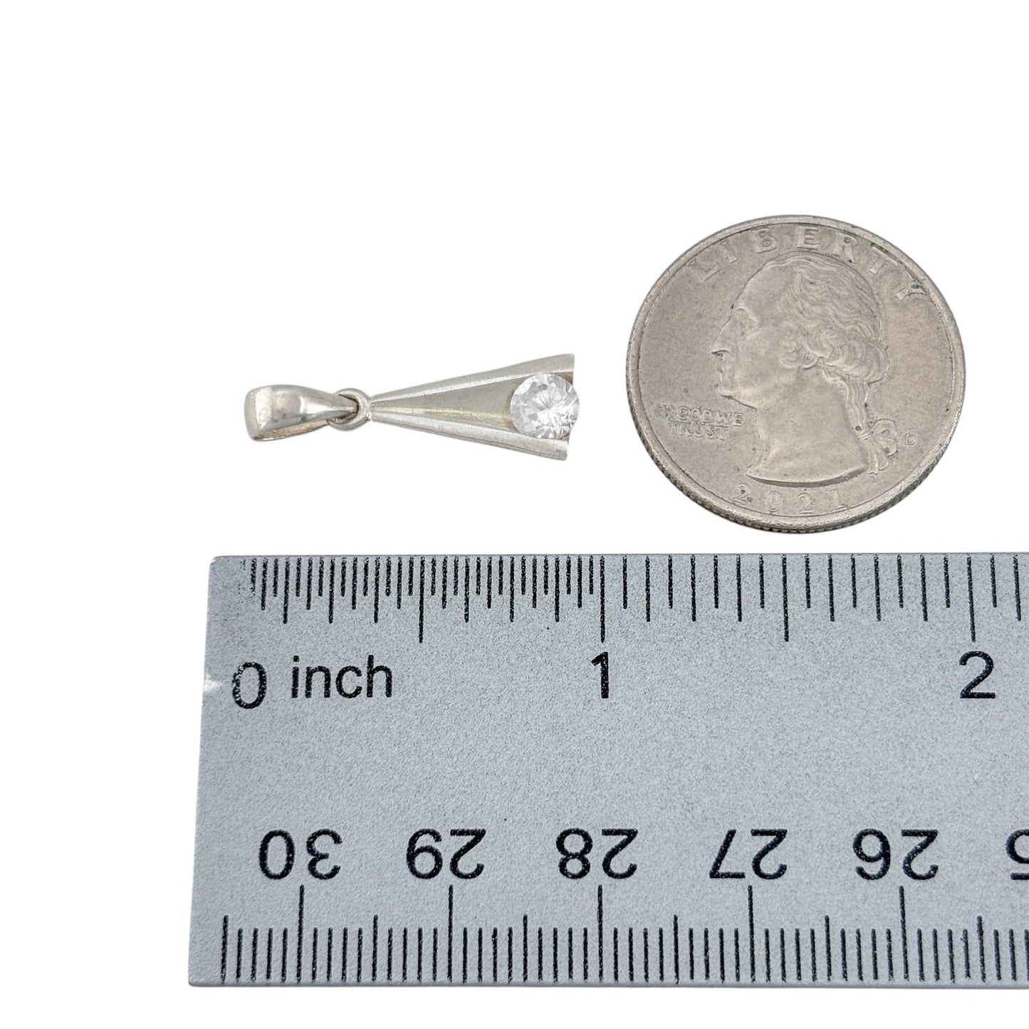 Vintage Sterling Silver 925 Cubic Zirconia Pendant