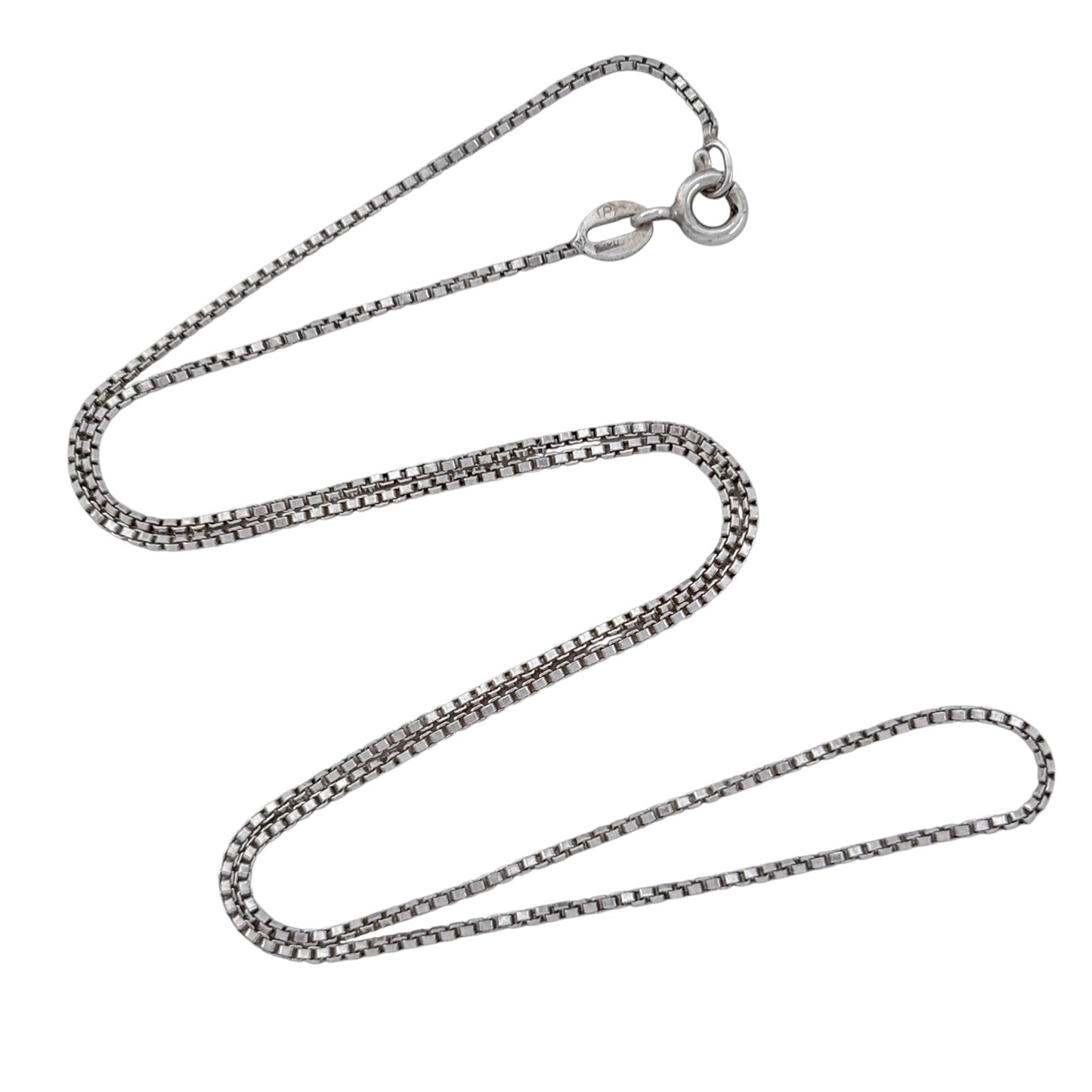 Vintage Italian Sterling Silver 925 Box Link Chain Necklace 16"