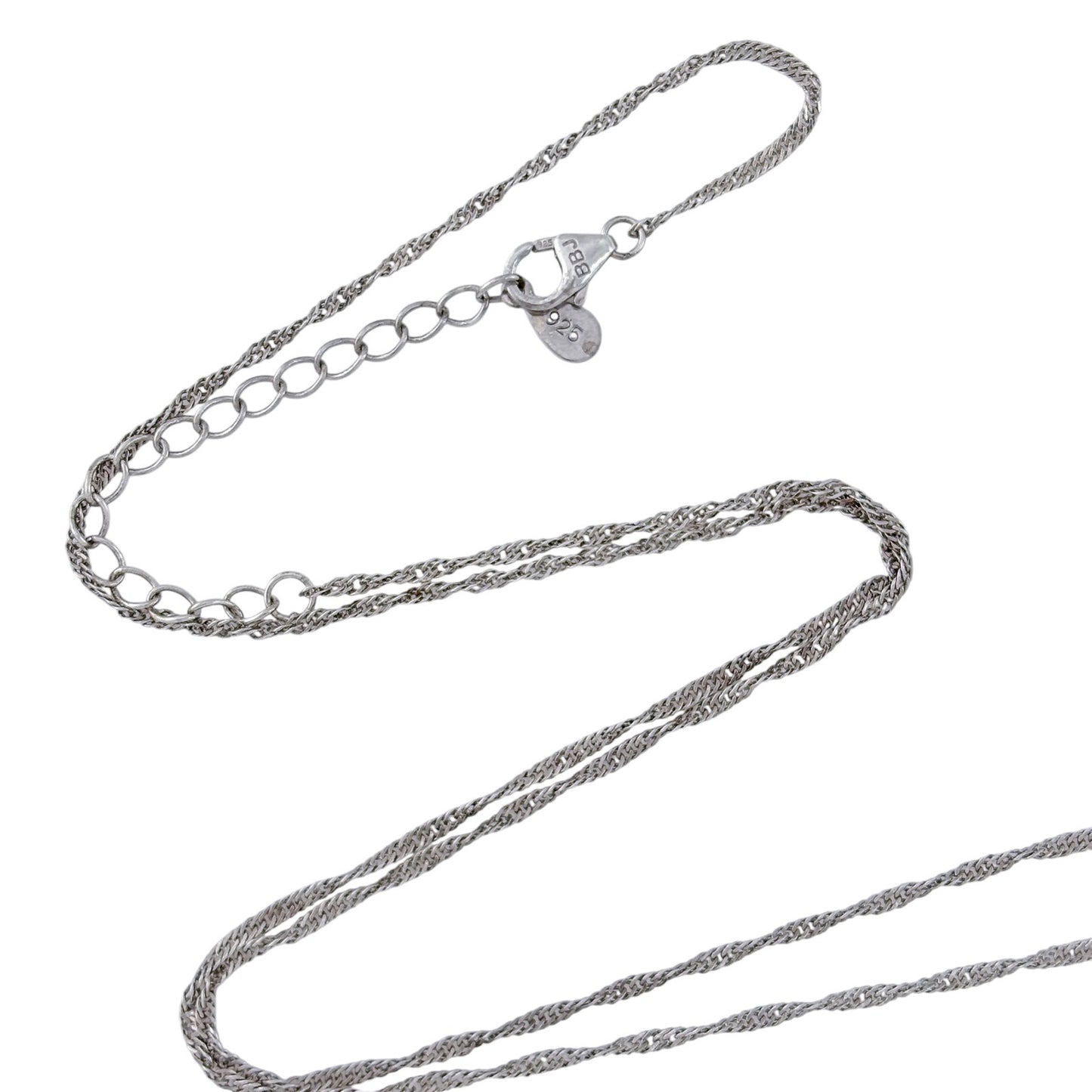 Vintage Sterling Silver 925 Singapore Chain Necklace 18"-20"