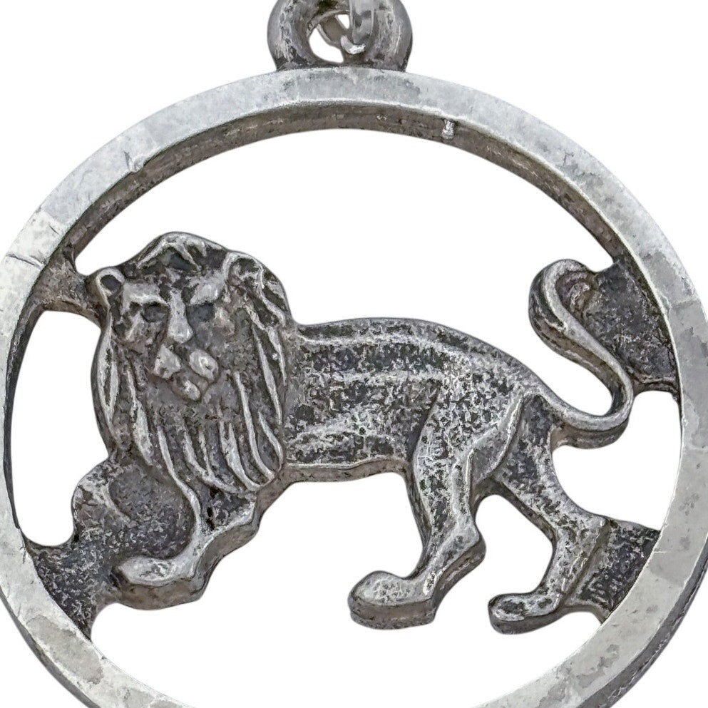 Vintage Sterling Silver 925 Lion Leo Cutout Pendant