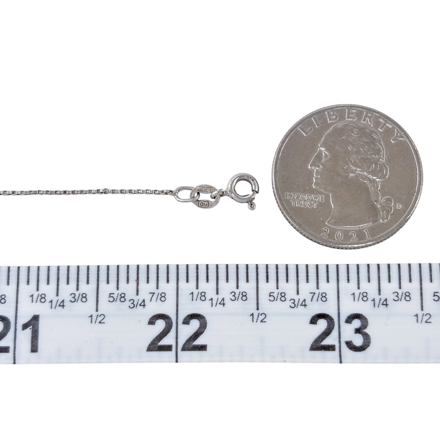 Vintage Italian Sterling Silver 925 Box Link Chain Necklace 22.5"