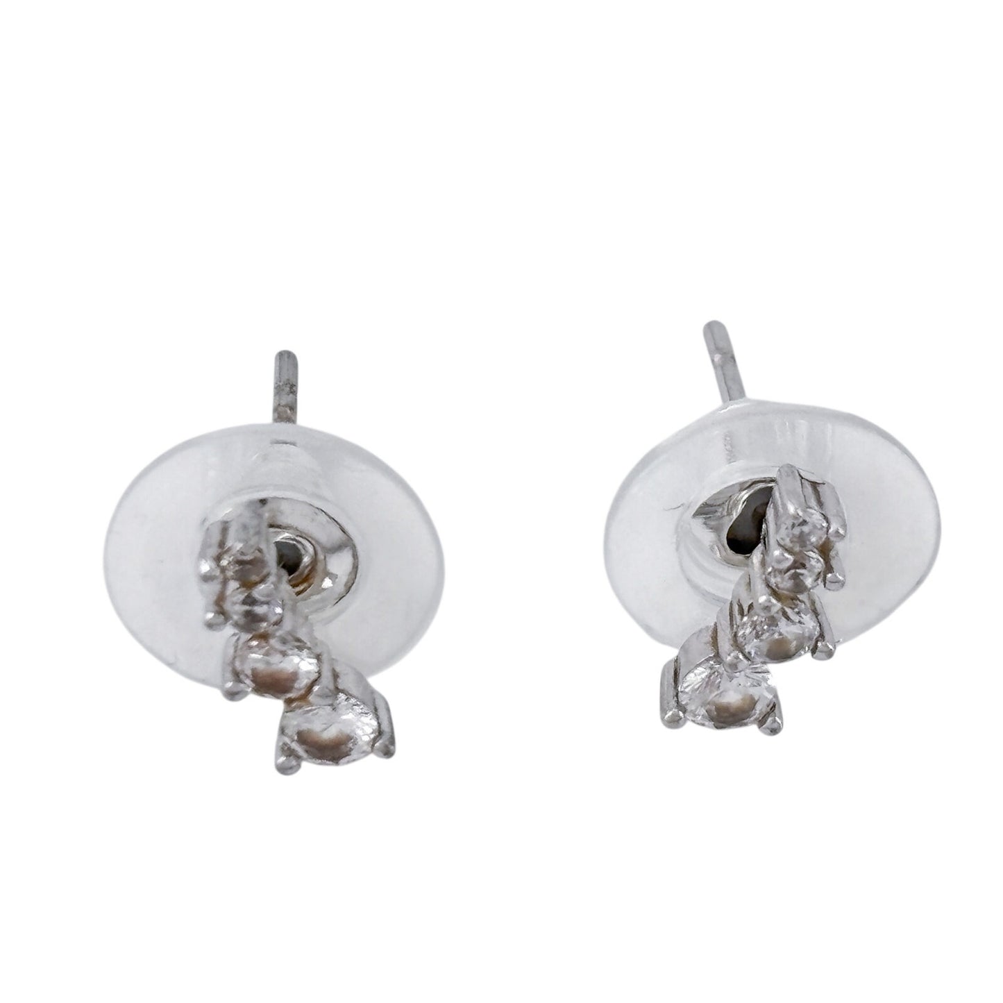 Vintage Sterling Silver 925 Cubic Zirconia Climber Earrings