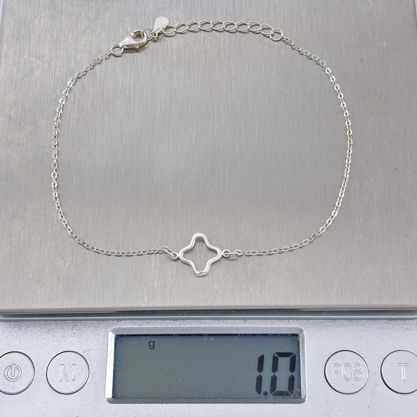 Vintage Sterling Silver 925 Quatrefoil Bracelet 7"-8"