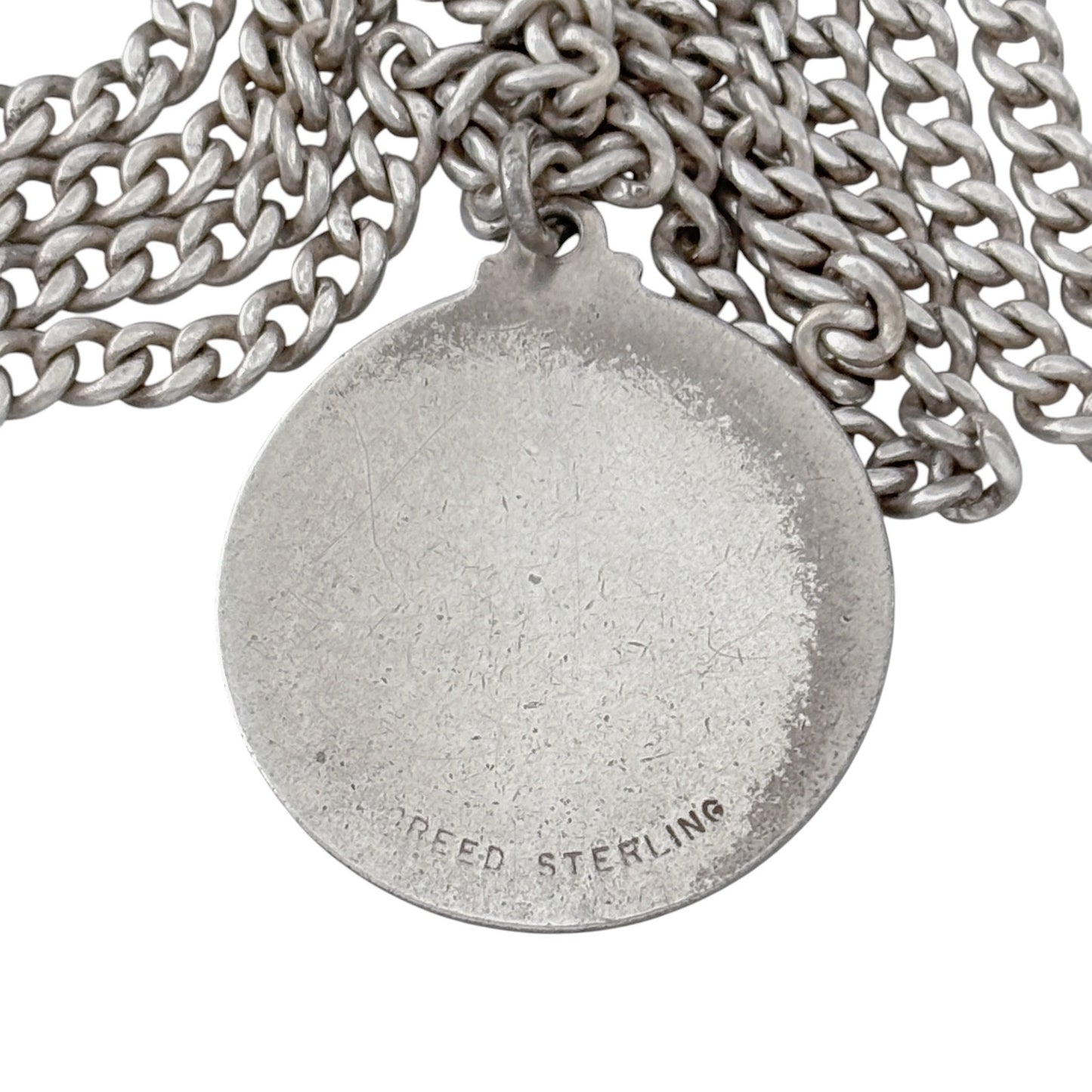 Vintage Creed Sterling Silver 925 Chi-Rho Christogram Medallion Necklace 25"