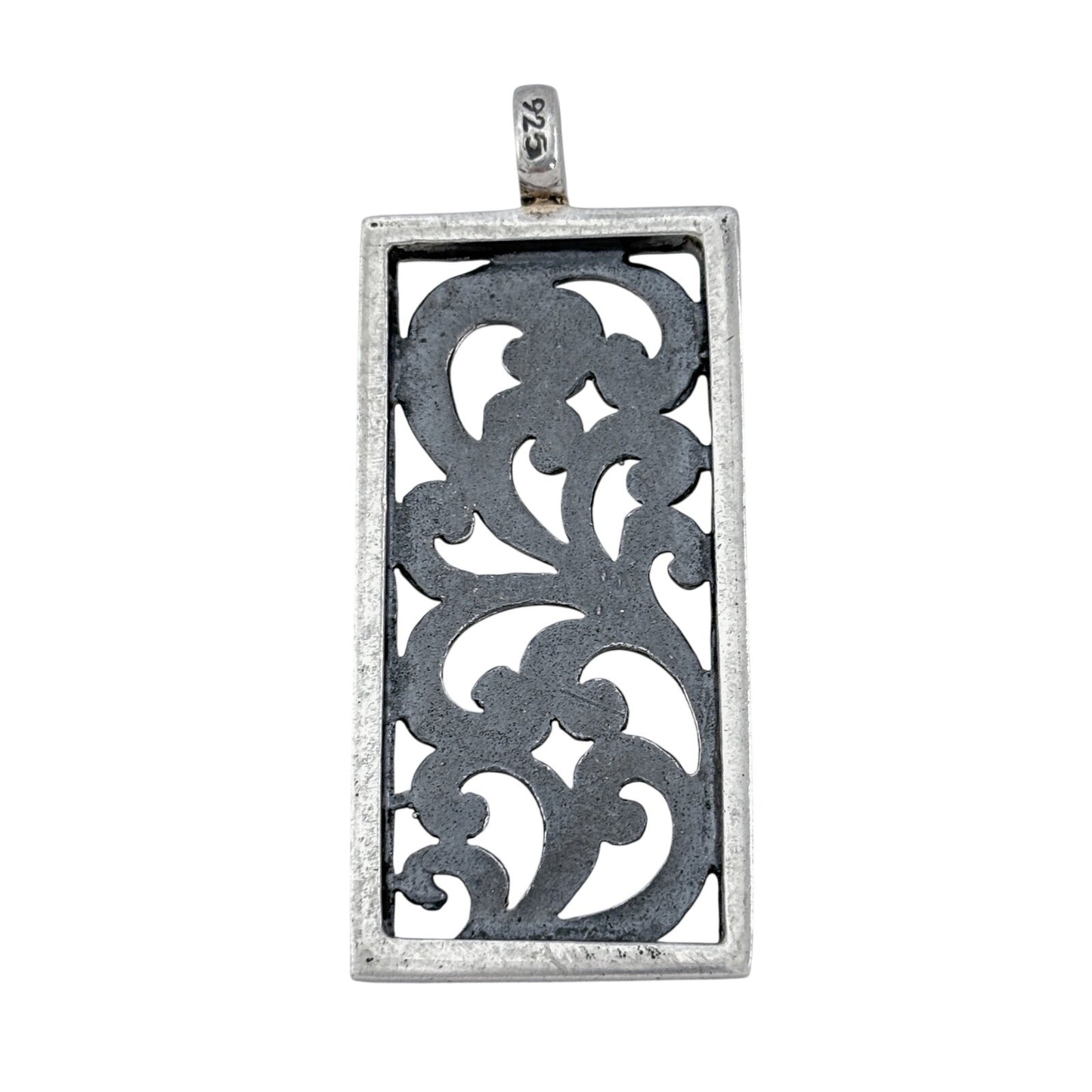 Vintage Sterling Silver 925 Filigree Floral Pendant