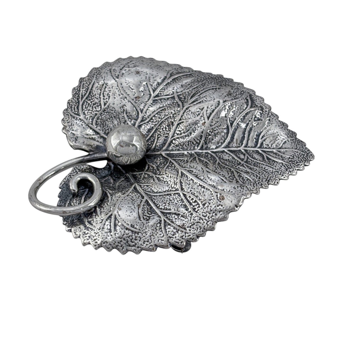 Vintage Sterling Silver 925 Heart Leaf Pendant