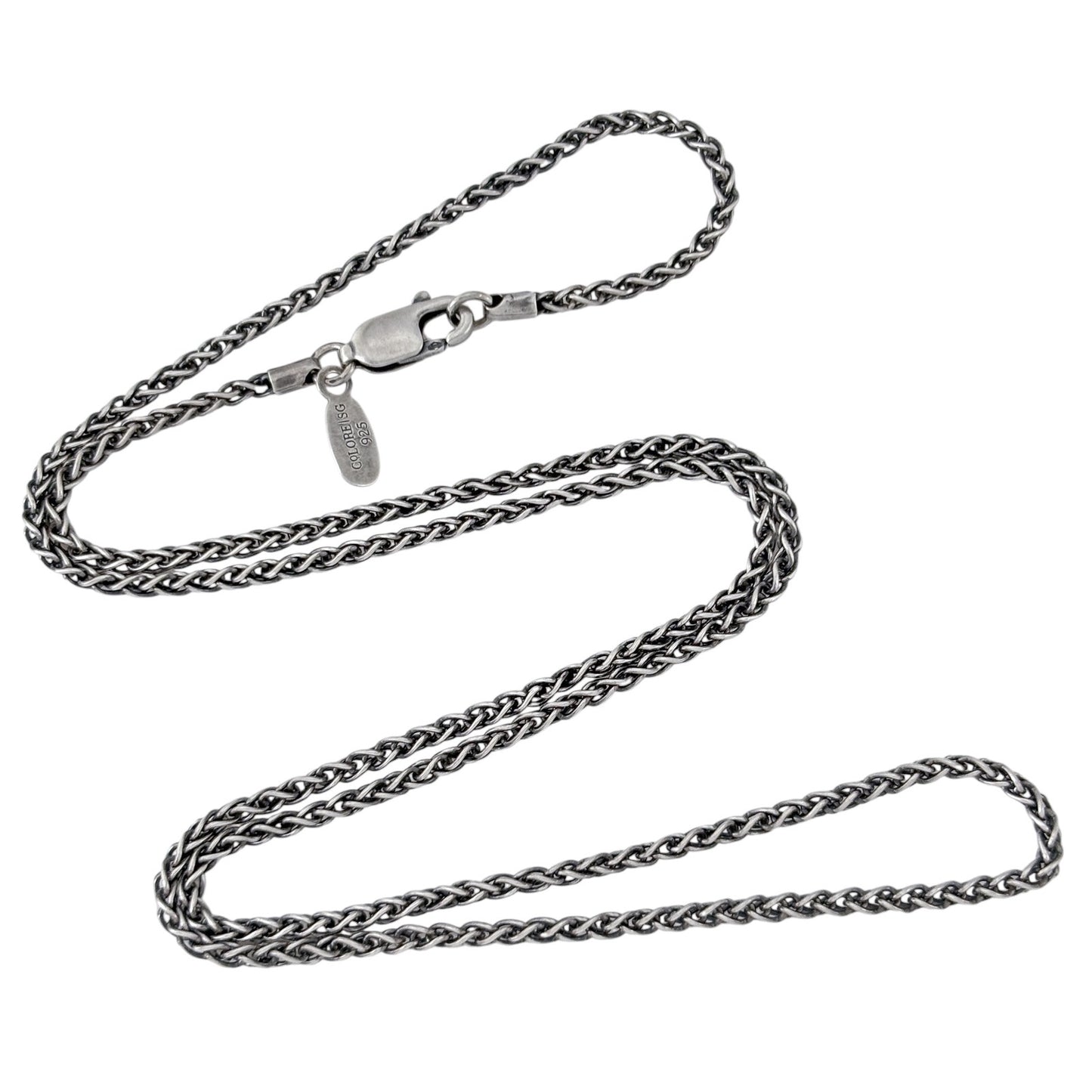 Vintage Sterling Silver 925 Wheat Chain Necklace 18.5"