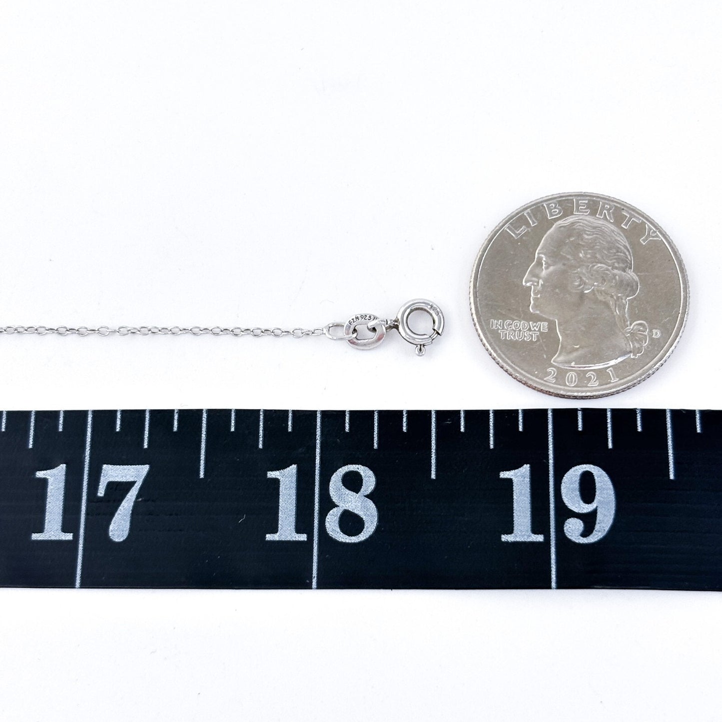 Estate Italy Sterling Silver 925 Cable Chain Necklace 18.5"