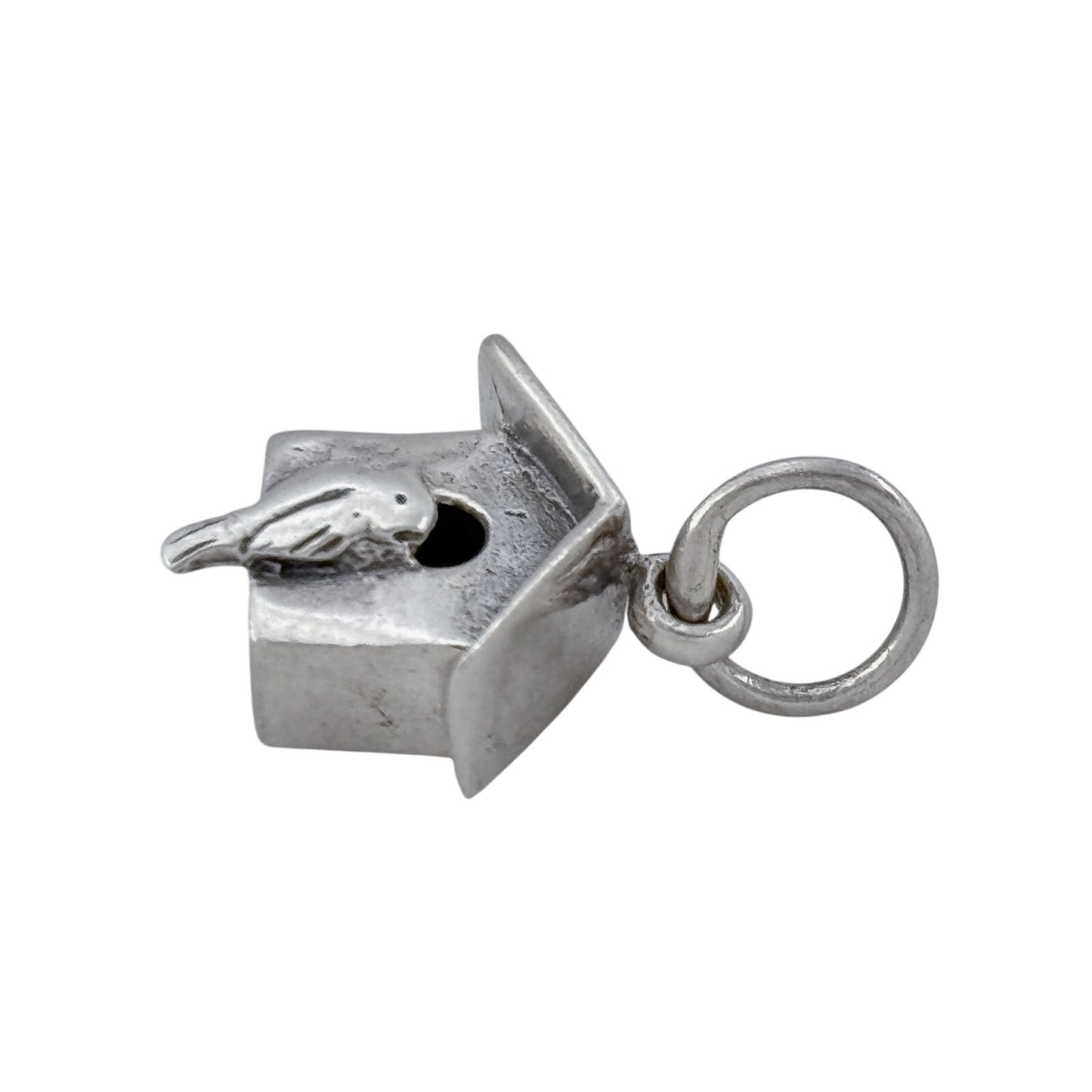 Vintage Sterling Silver 925 Birdhouse Bird Charm