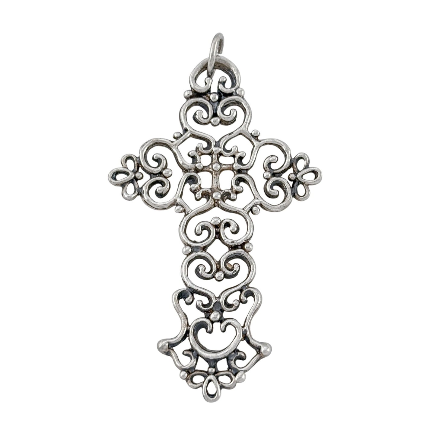 Vintage Sterling Silver 925 Ornate Filigree Cross Pendant