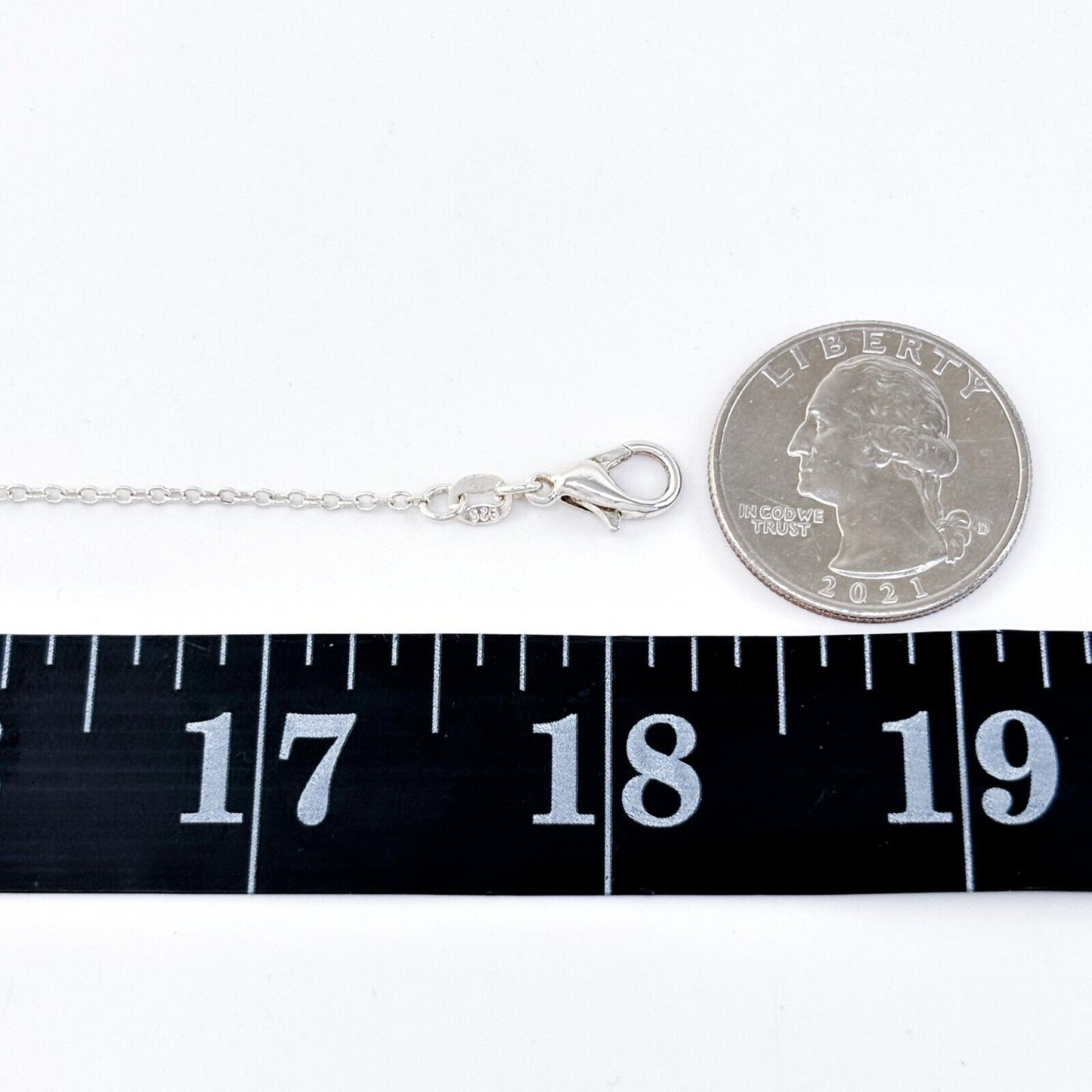 Vintage Sterling Silver 925 Cable Chain Necklace 18"