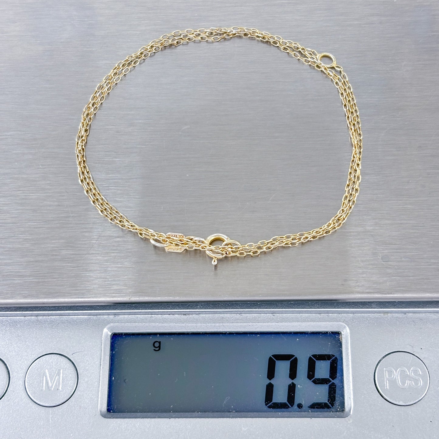 Vinage Gold-Tone Sterling Silver 925 Cable Link Chain Necklace 16"-18"
