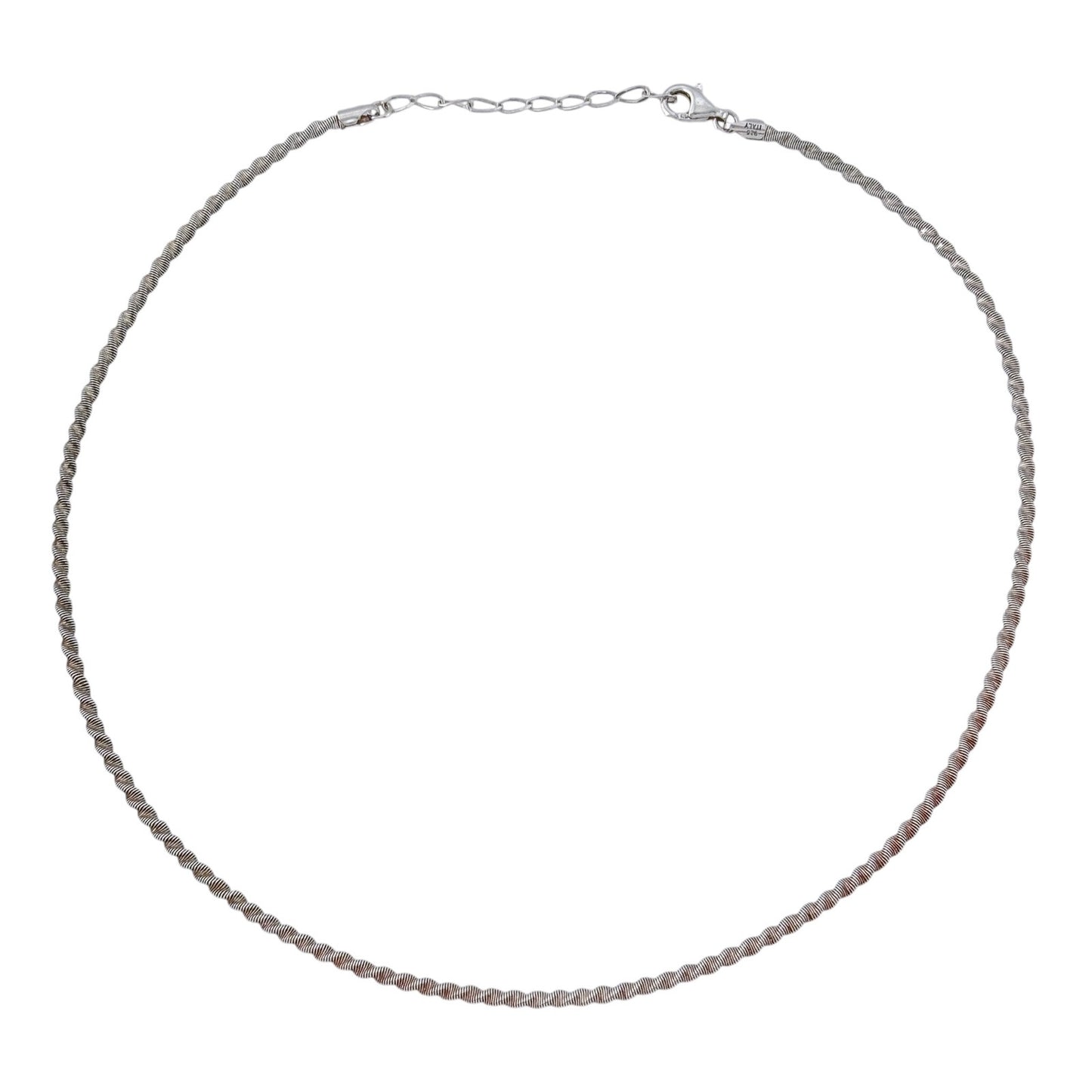 Vintage Italy Sterling Silver 925 Twisted Chain Necklace 16"-18"