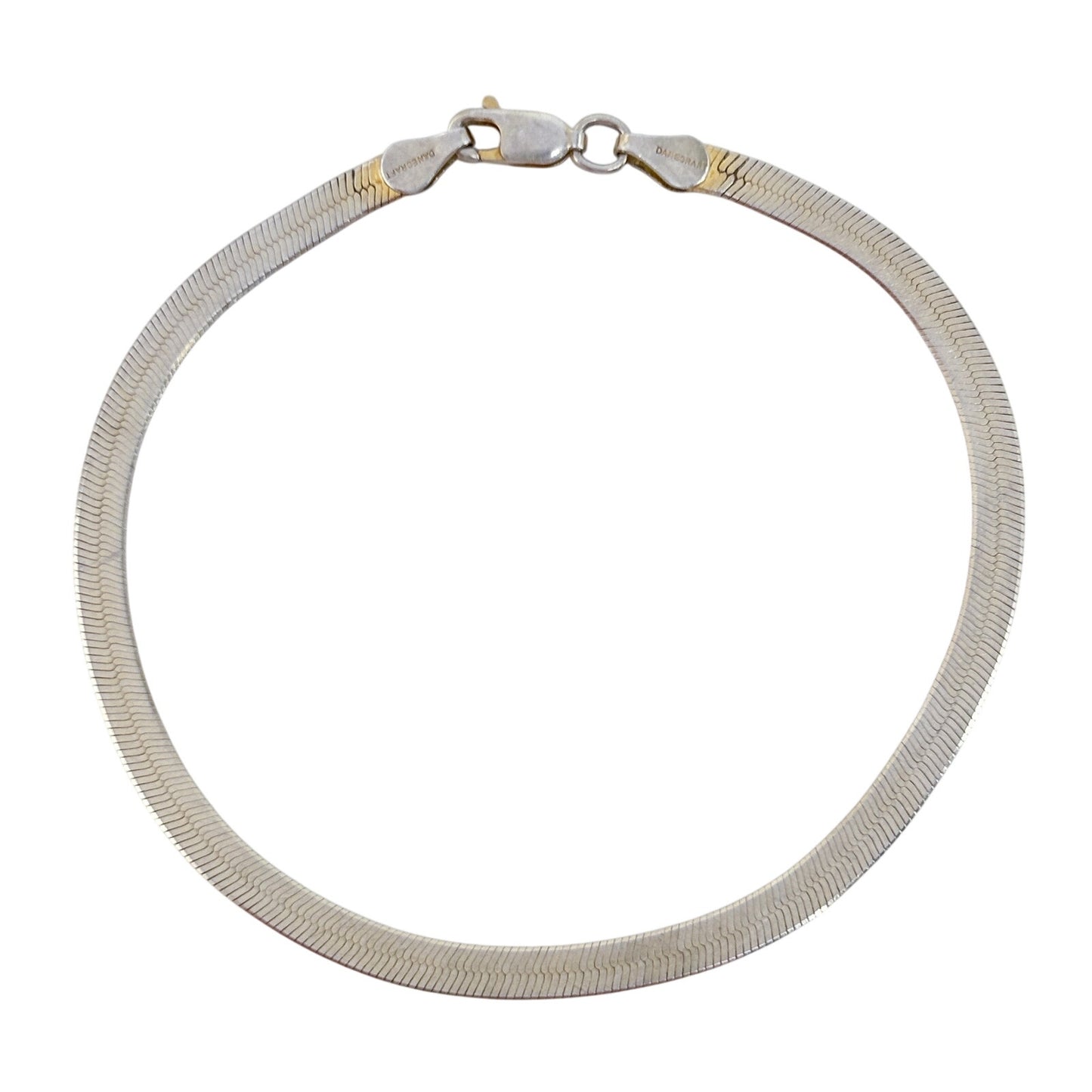 Vintage Italian Sterling Silver 925 Herringbone Bracelet 7.5"