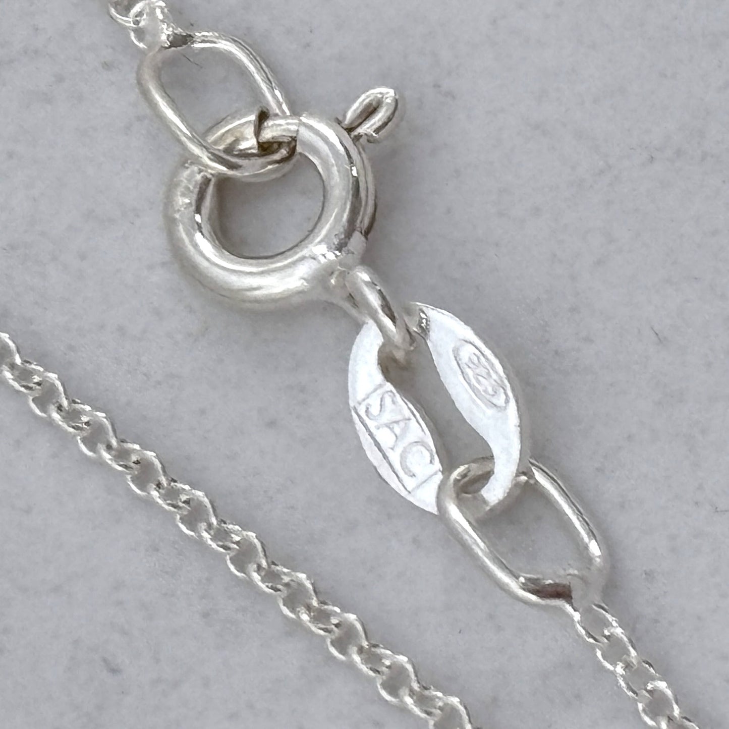 Vintage Sterling Silver 925 Round Link Chain Necklace 18"