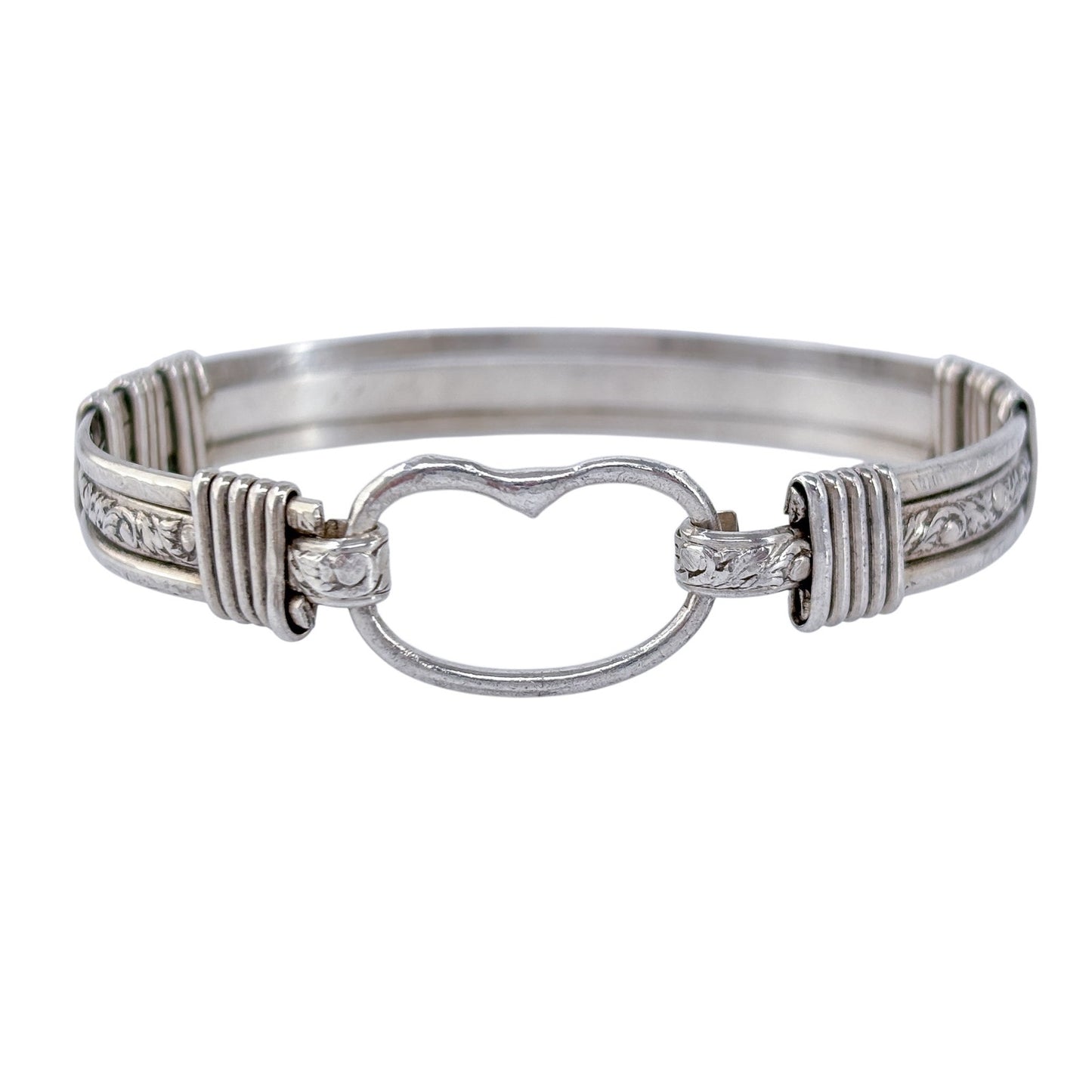 Vintage Sterling Silver 925 Heart Link Design Bracelet 6.25"