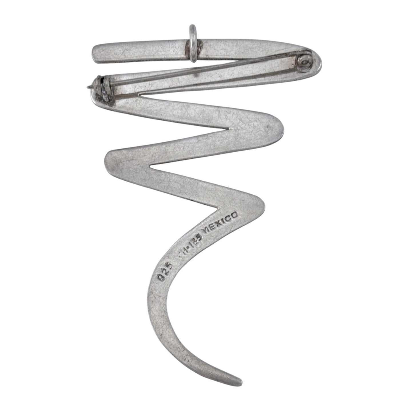 Vintage Taxco Mexico Sterling Silver 925 Modern Zigzag Brooch