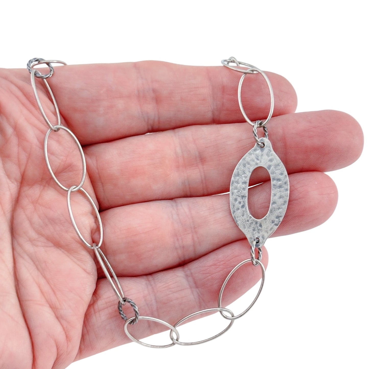 Retired Silpada Sterling Silver 925 Hammered Necklace 35" N1506