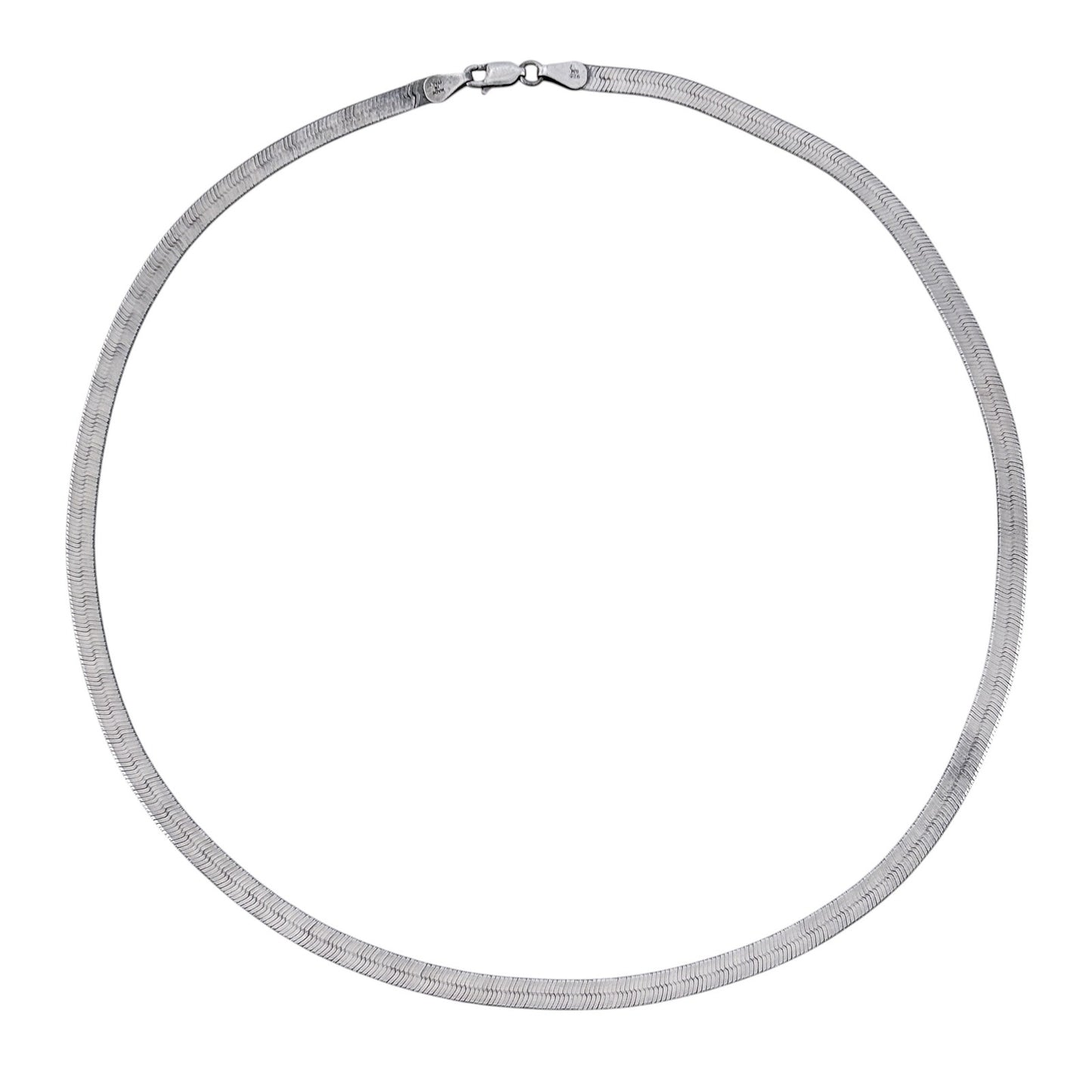 Vintage Italian Sterling Silver 925 Herringbone Chain Necklace 18"