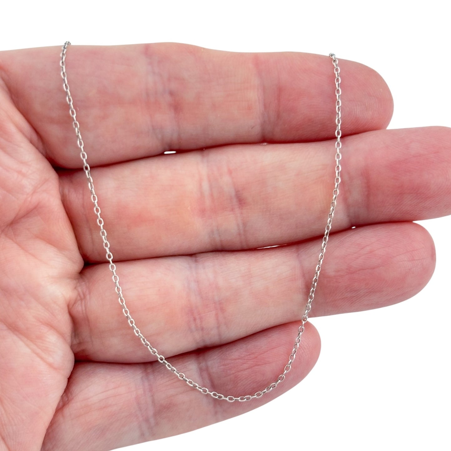 Vintage Italian Sterling Silver 925 Cable Link Chain Necklace 19.5"