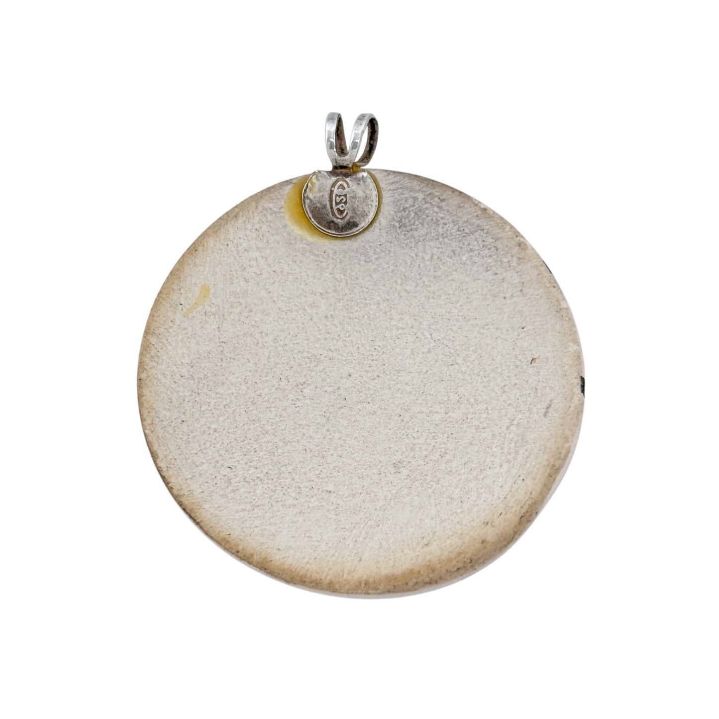 Vintage Sterling Silver 925 Allison Wiffen Abstract Ceramic Pendant