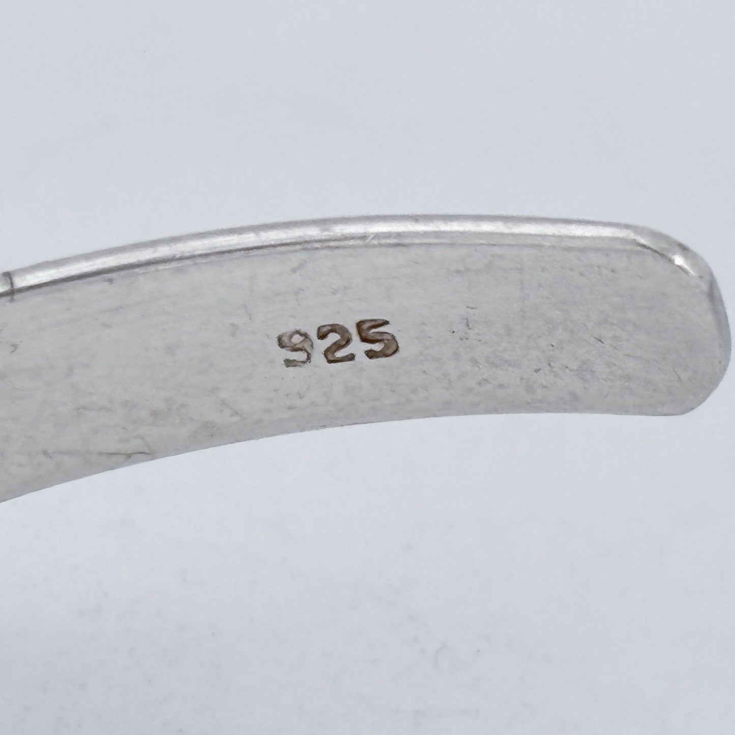 Vintage Sterling Silver 925 Wide V Cuff Bracelet 6.75"