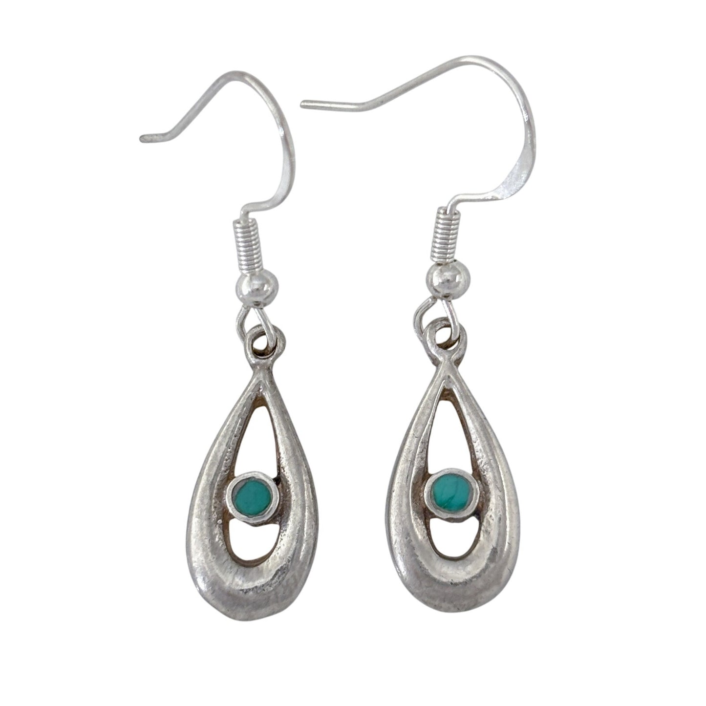Vintage Sterling Silver 925 Turquoise Teardrop Earrings