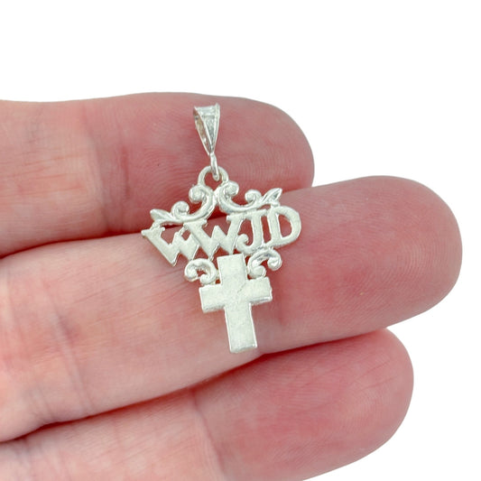 Vintage Sterling Silver 925 WWJD Cross Pendant