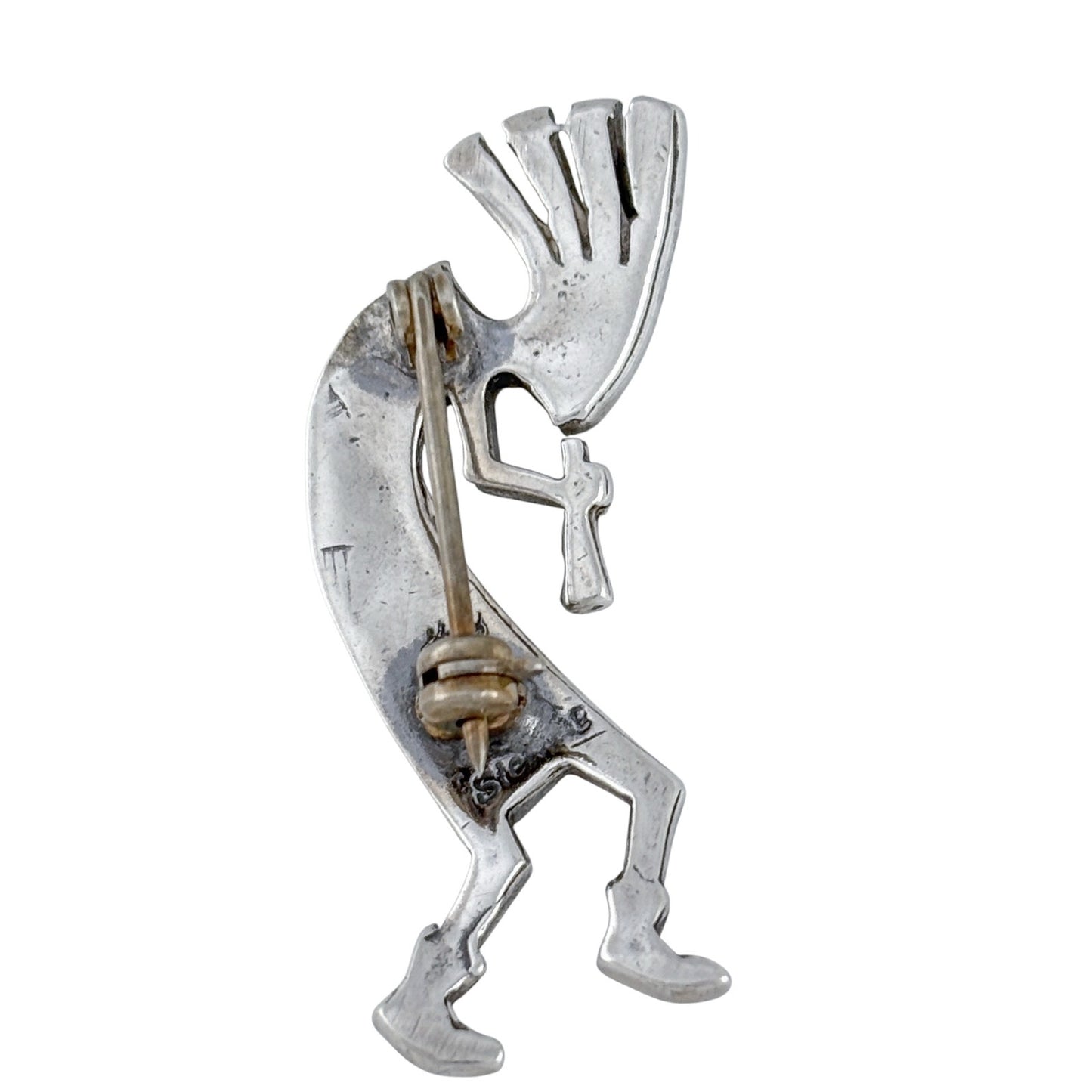Vintage Sterling Silver 925 Kokopelli Brooch