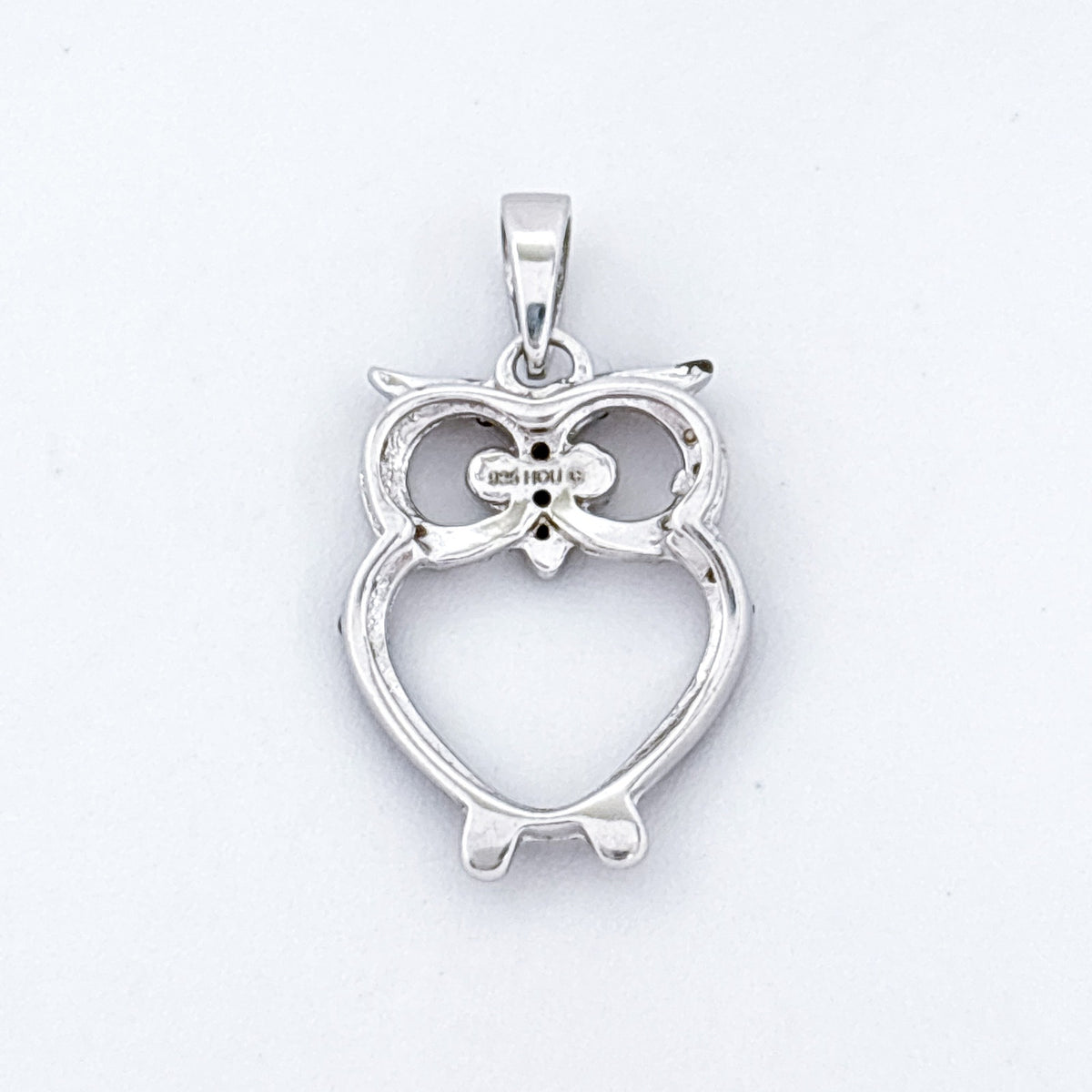 Vintage Sterling Silver 925 Cubic Zirconia Owl Pendant