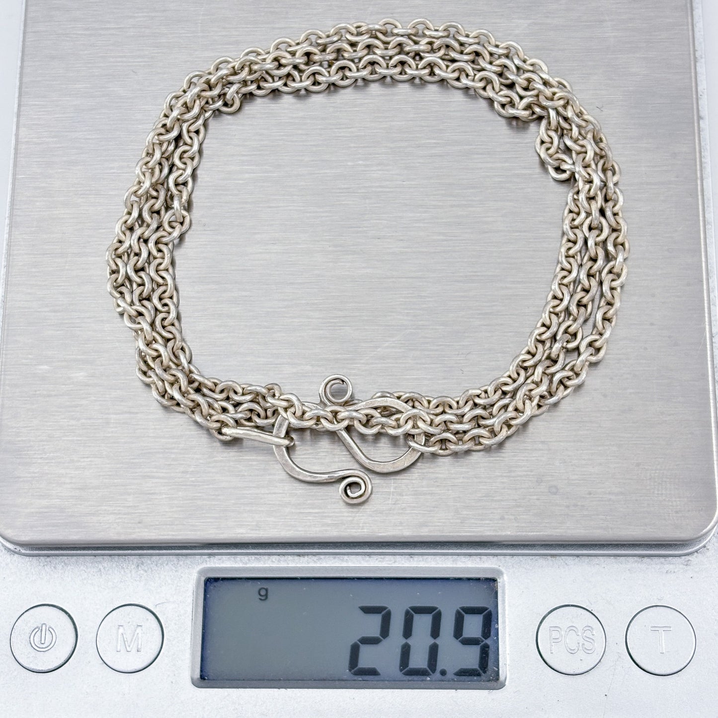 Vintage Sterling Silver 925 Cable Chain Necklace 25.5"