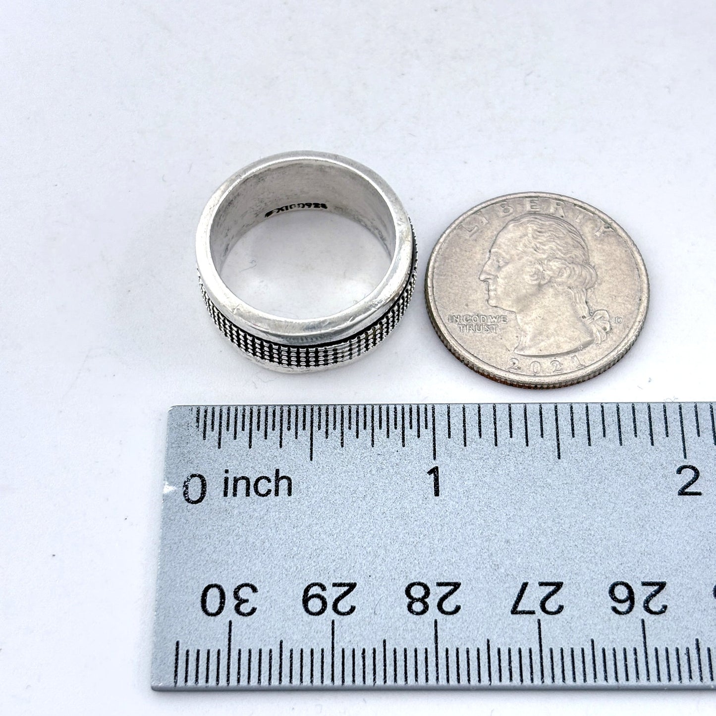 Vintage Mexican Sterling Silver 925 Spinner Fidget Ring Size 9